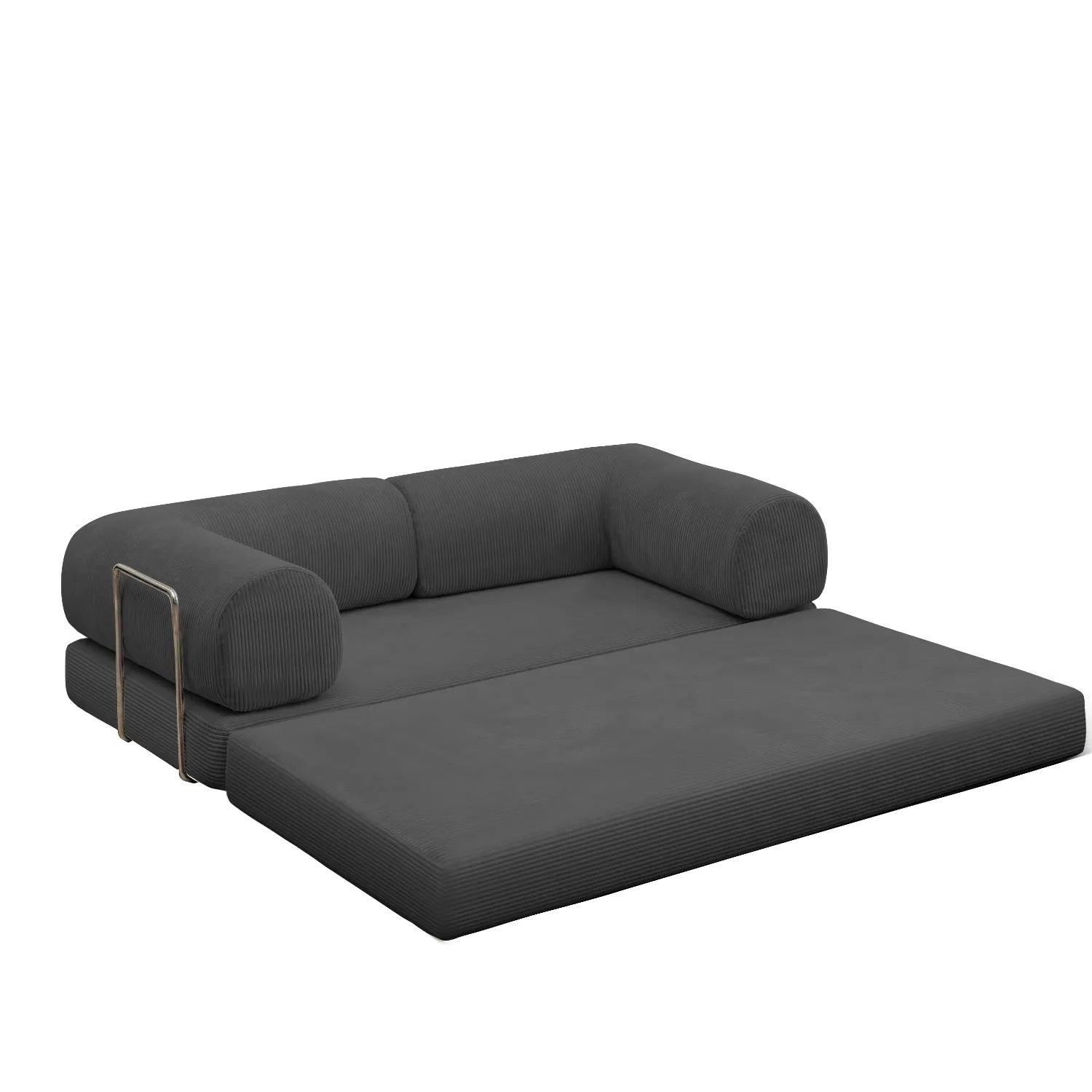 Grey sectional sofa on a white background