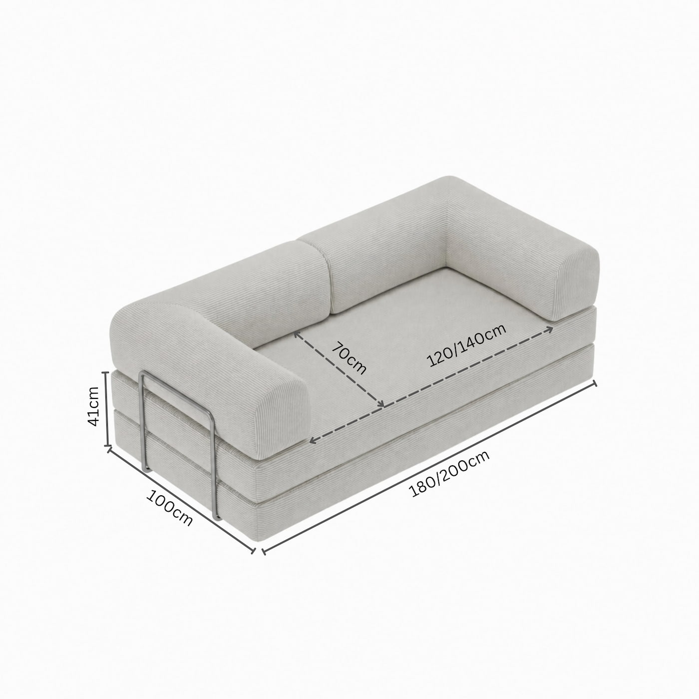 Nova Sofa Bed dimensions in sofa configuration