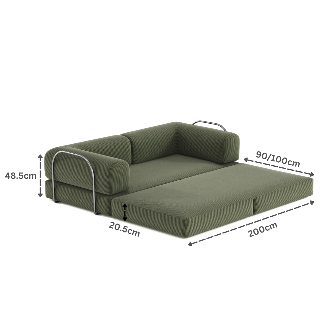 Nova Modular Sofa Bed-Lime