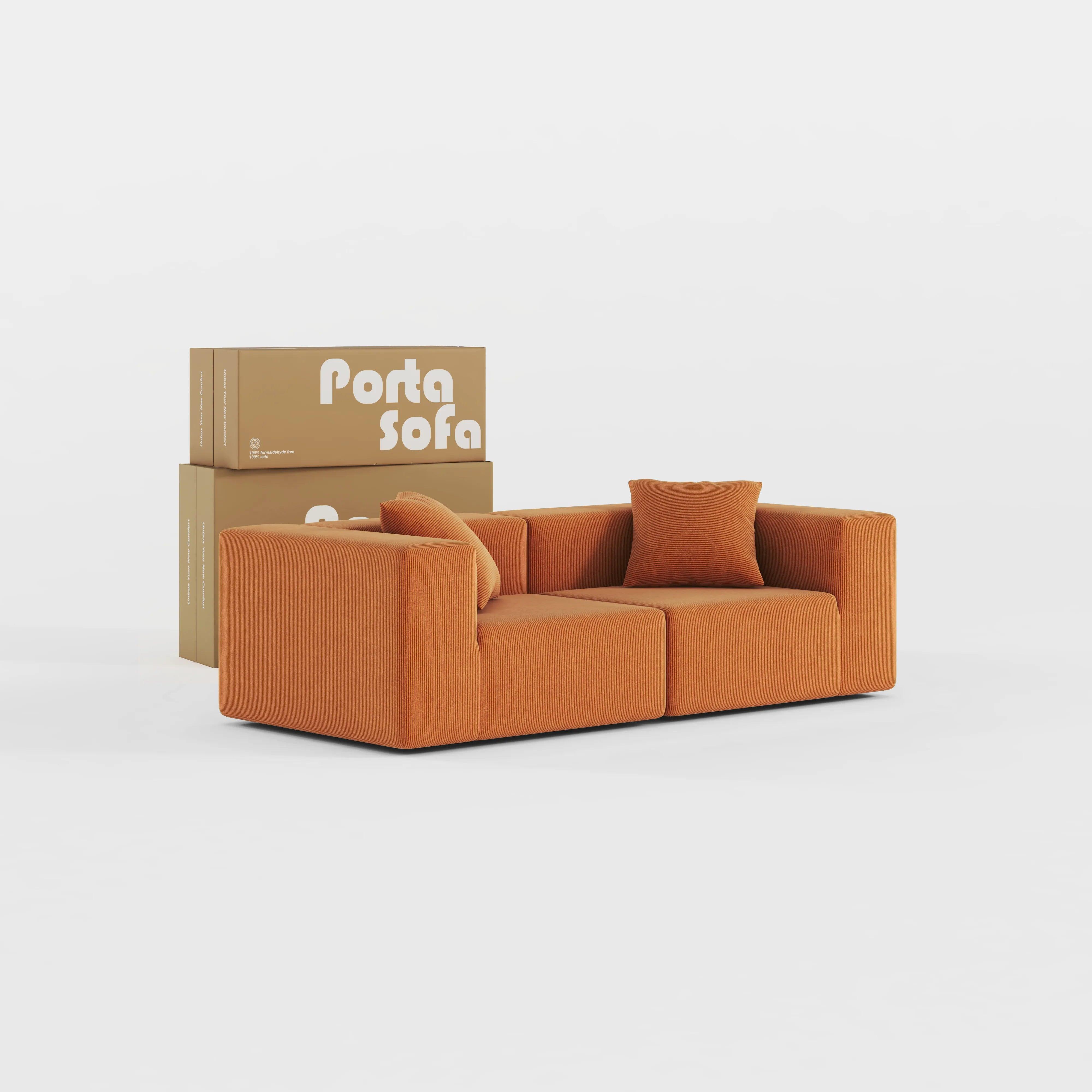 Milo Modular Sofa 2 Seater-Orange - PortaSofa