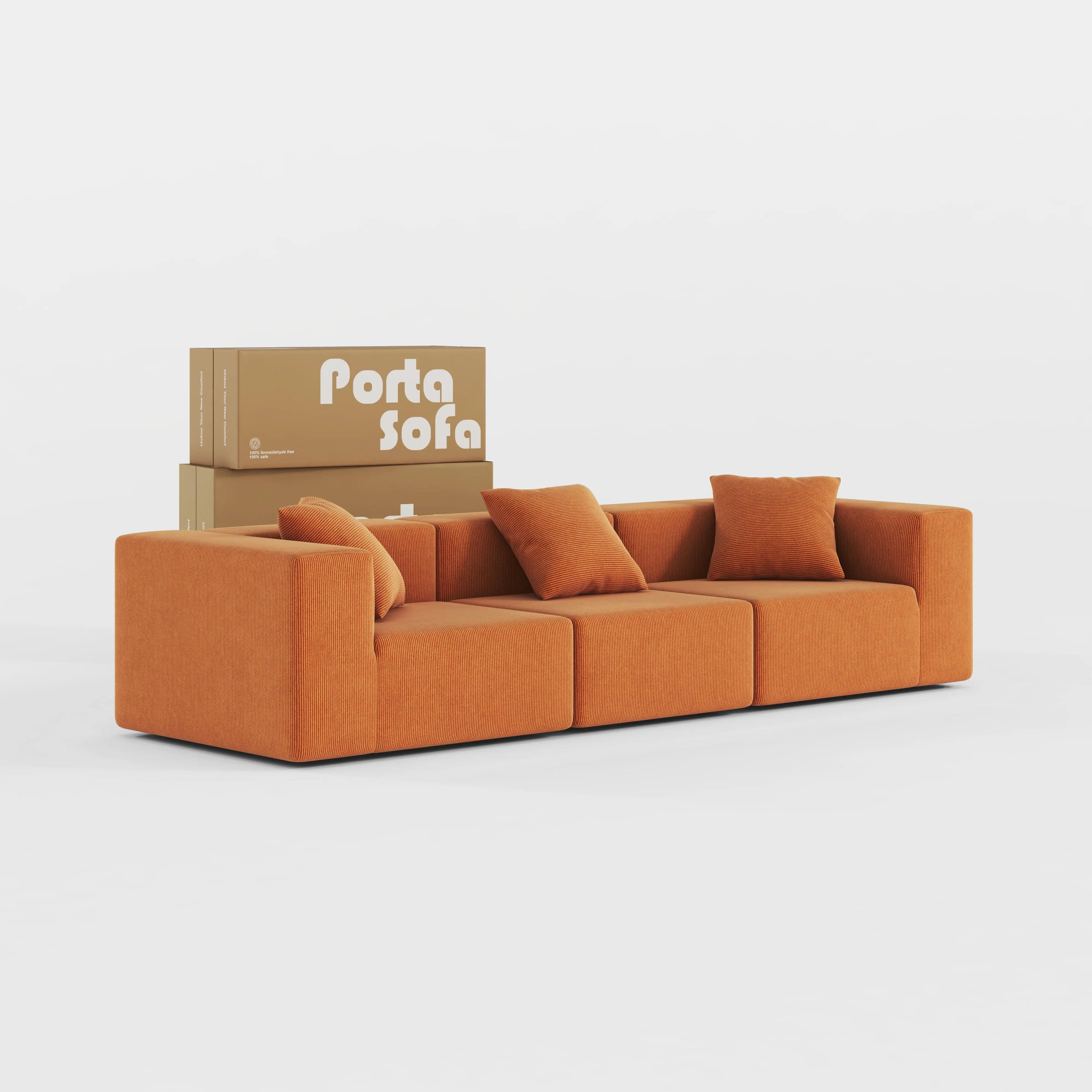 Milo Modular Sofa 3 Seater-Orange - PortaSofa