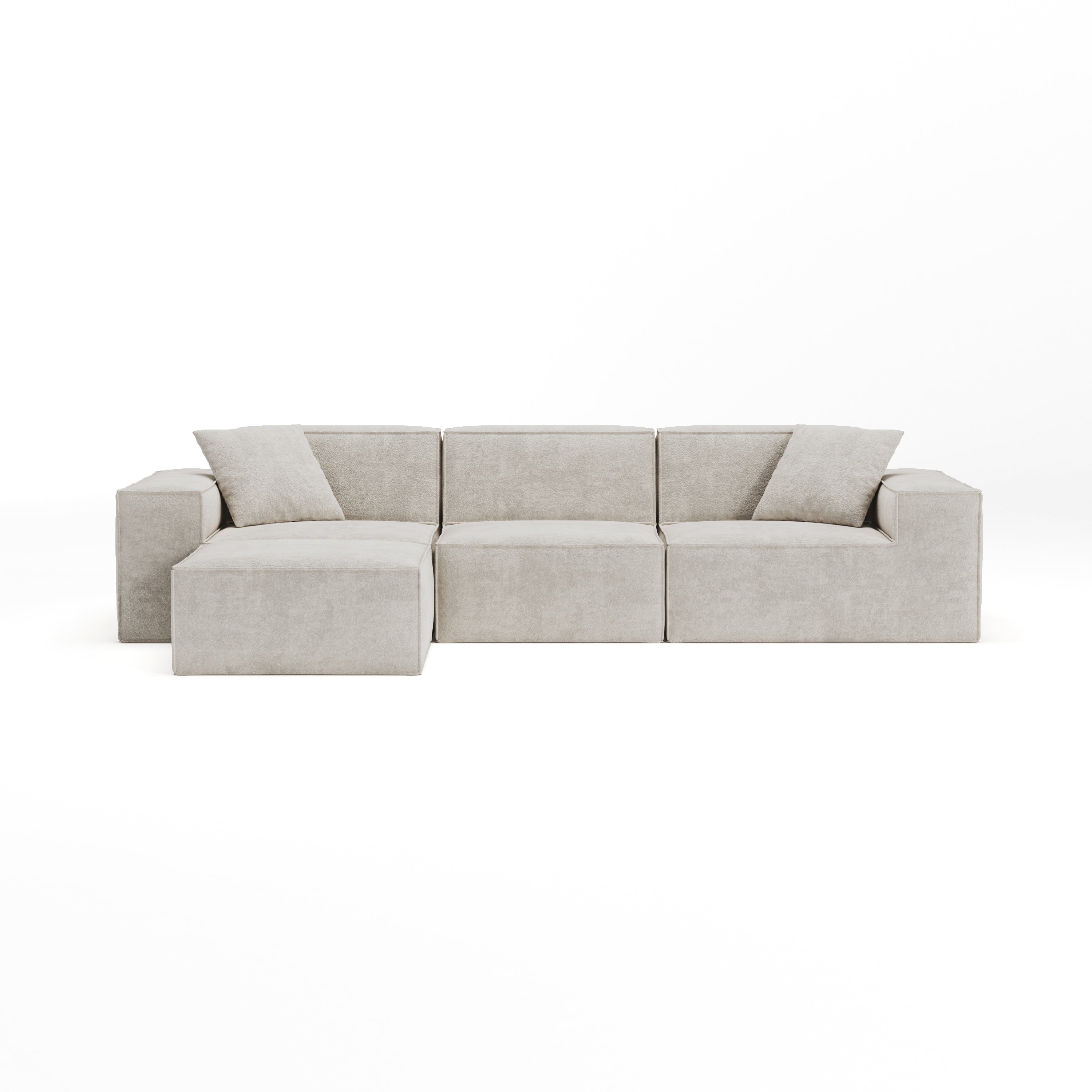 Cube Modular Lounge Sofa-Ivory Cloud Bouclé