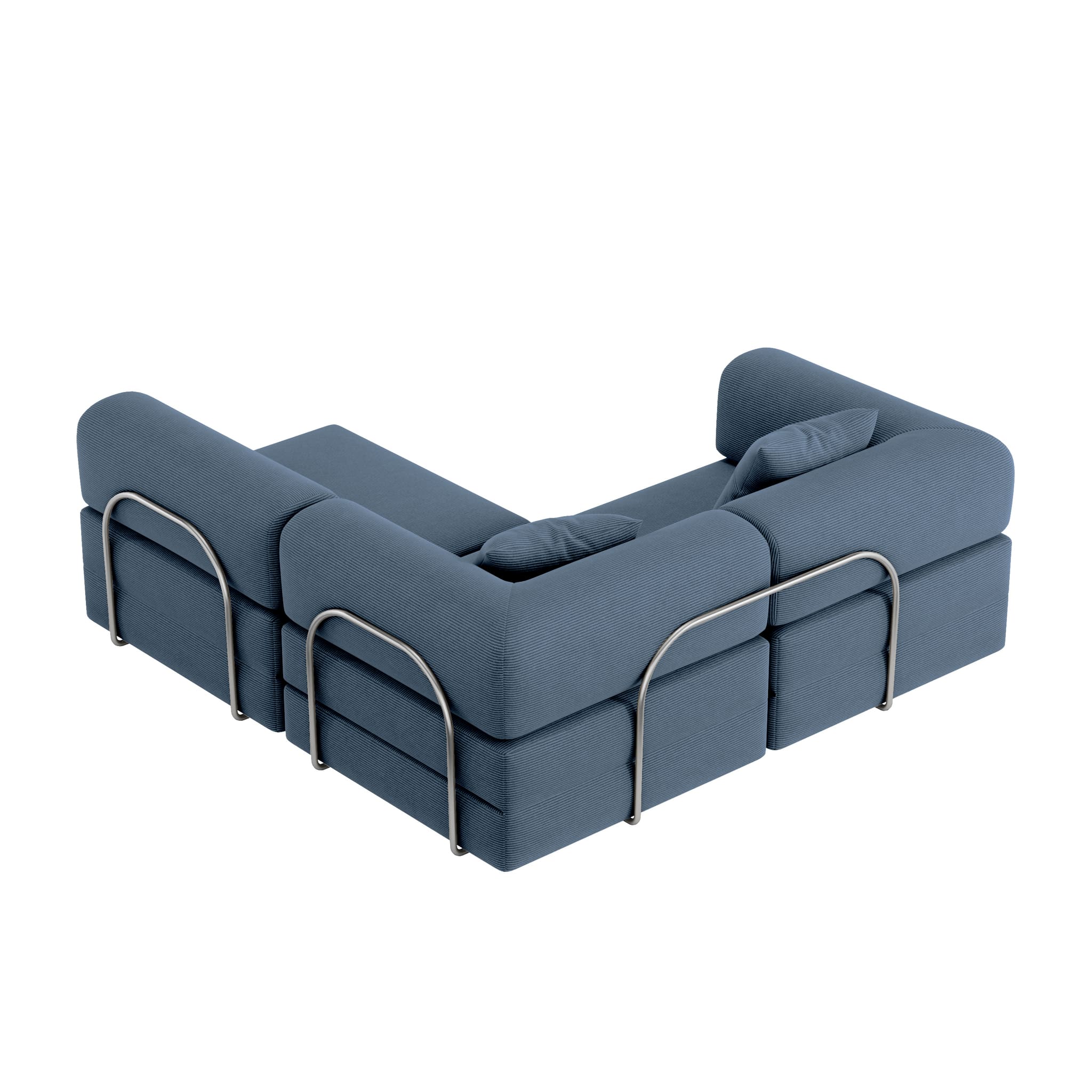 Nova L-Shaped Sofa-Aegean Blue