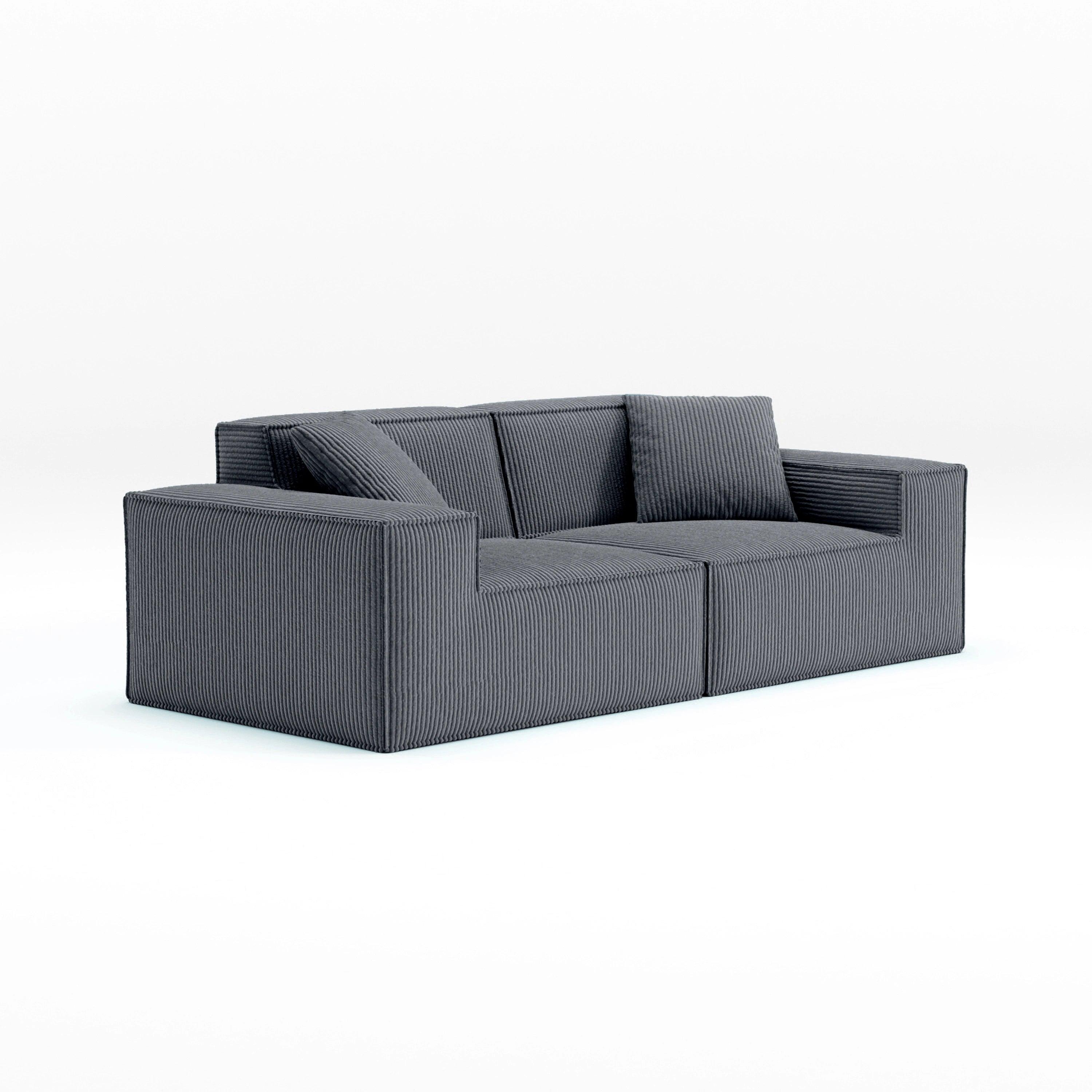 Cube Modular Sofa 2 Seater-Slate - PortaSofa