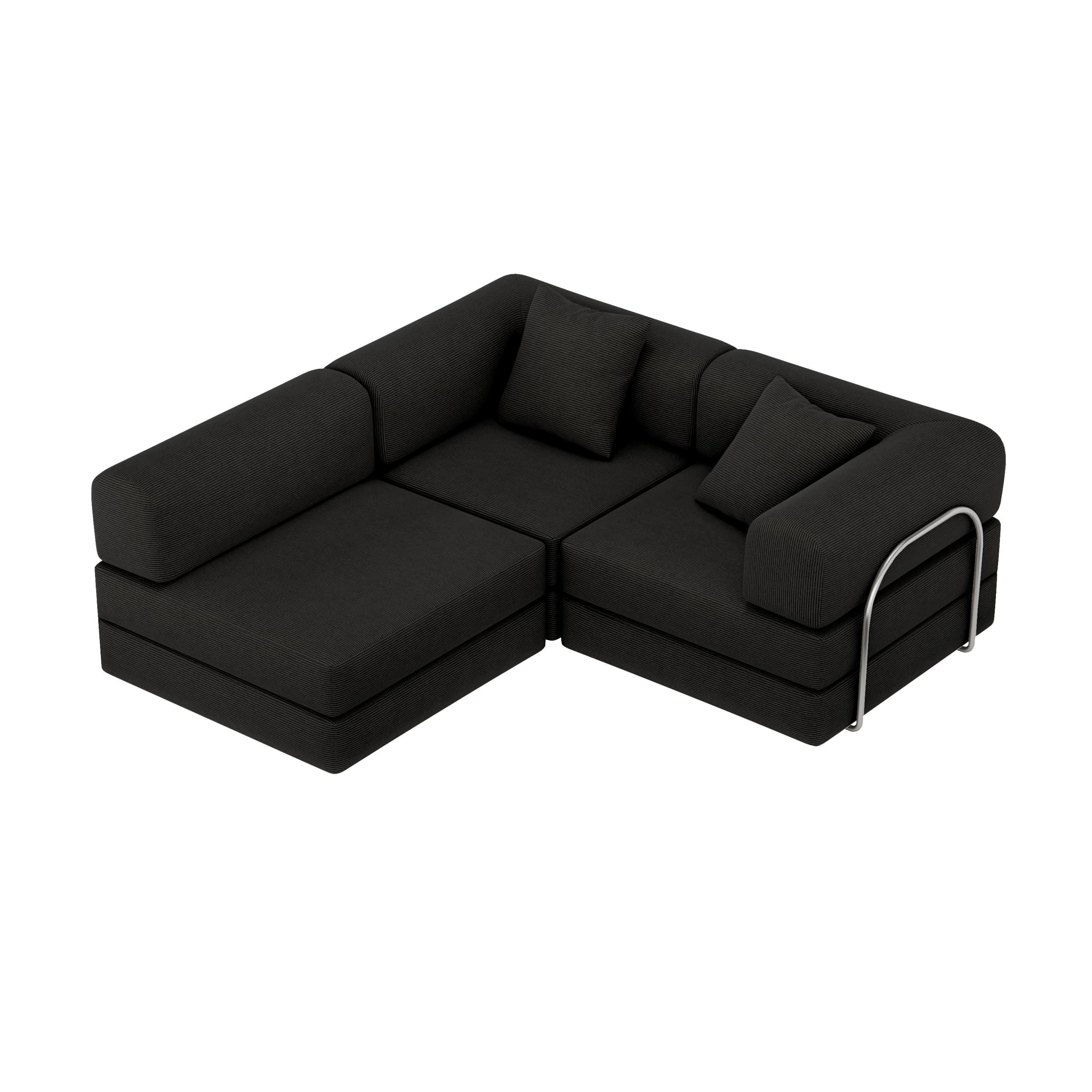 Nova L-Shaped Sofa-Black