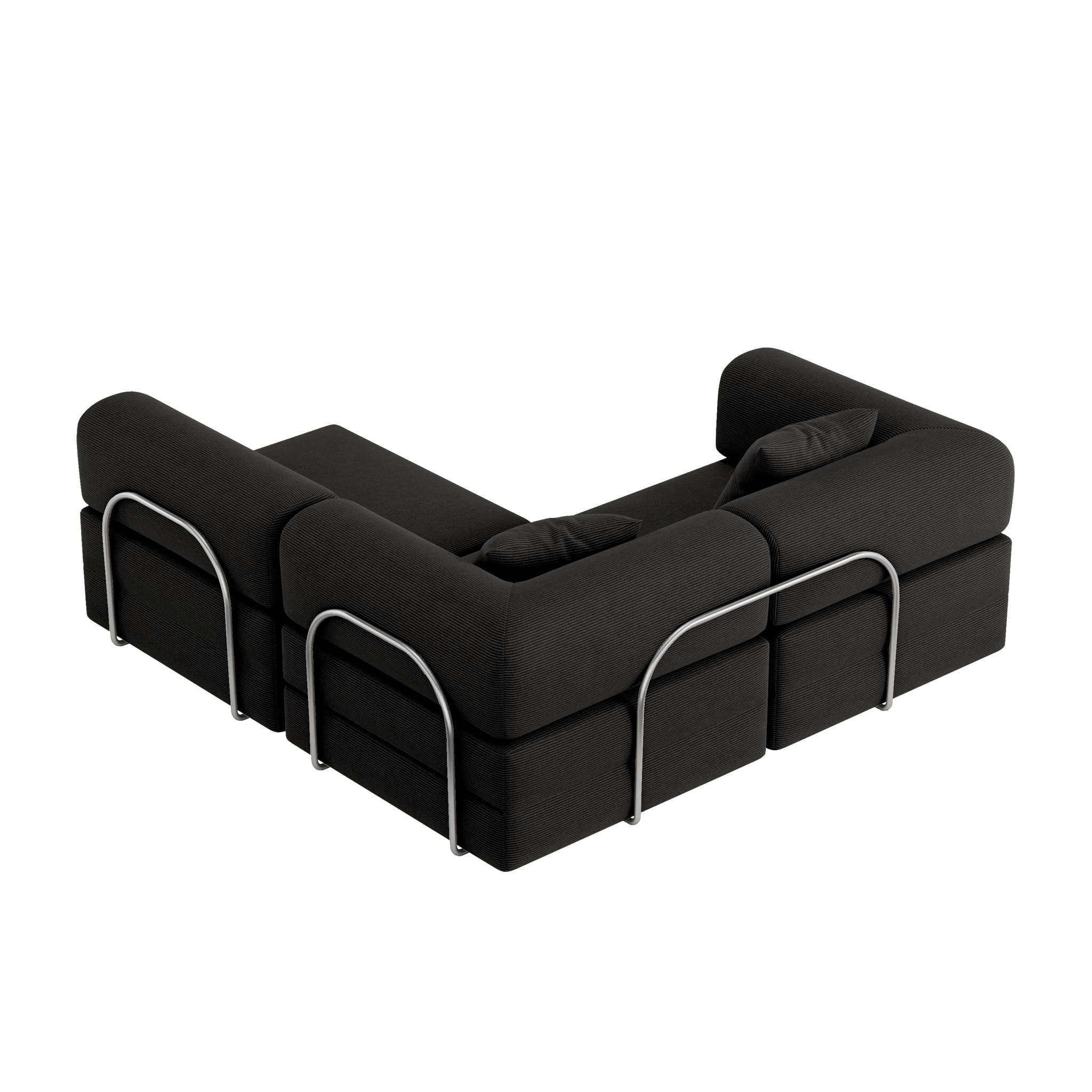 Nova L-Shaped Sofa-Black