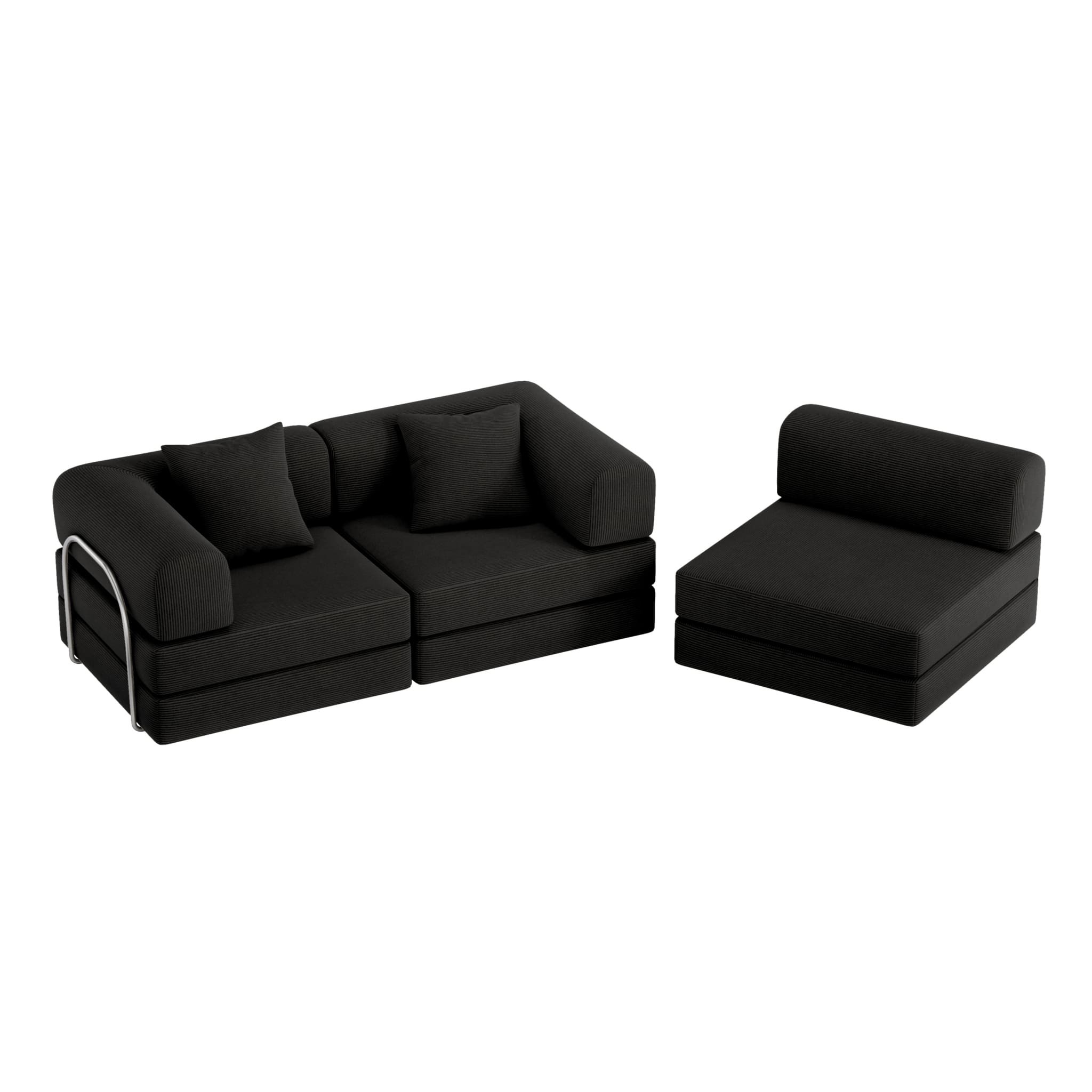 Nova L-Shaped Sofa-Black