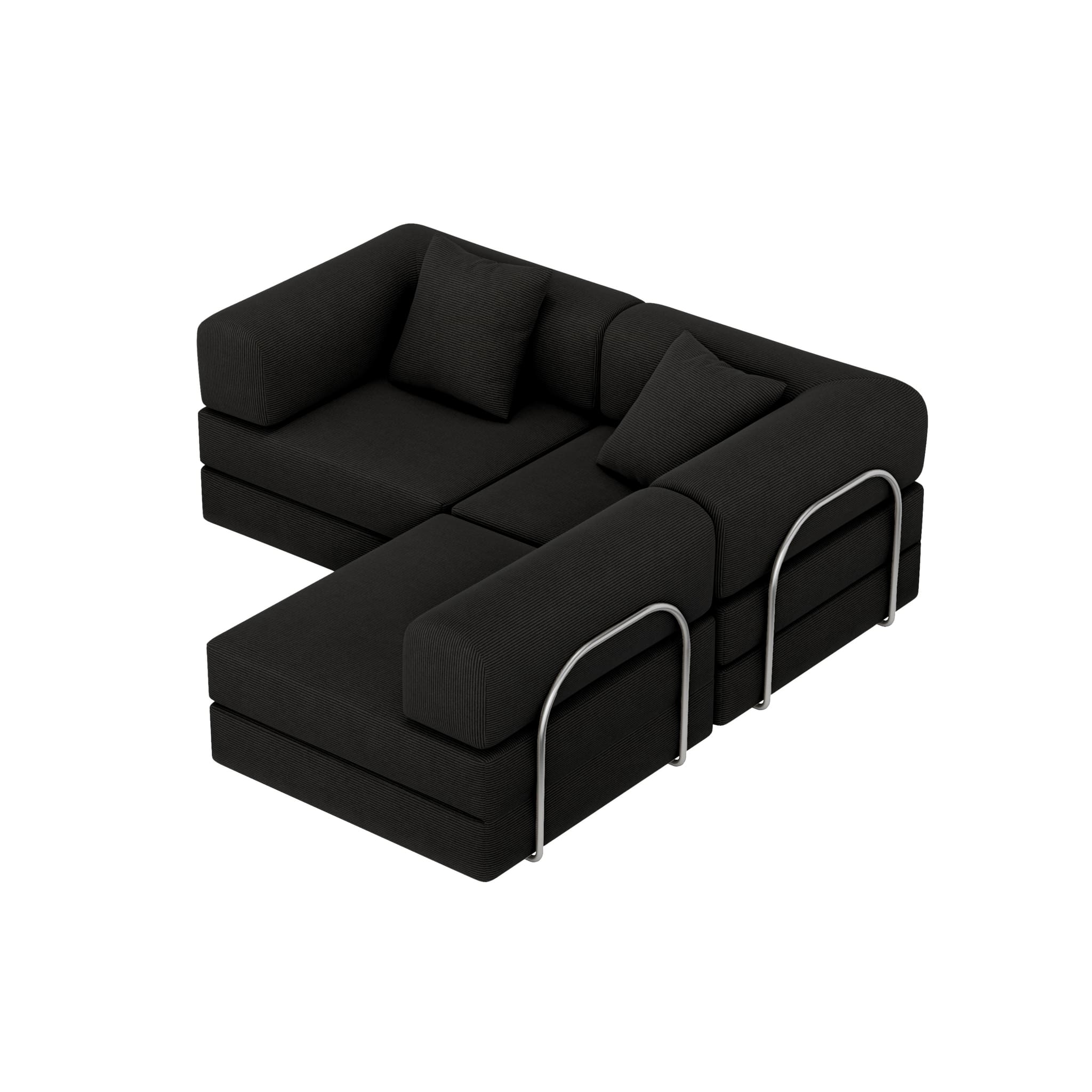 Nova L-Shaped Sofa-Black