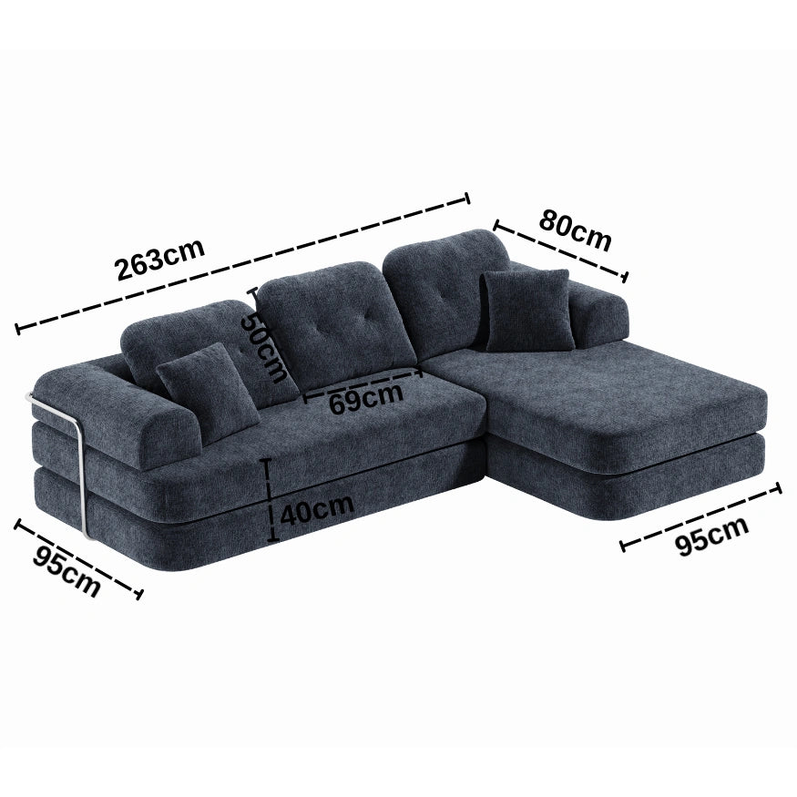 Gather Lounge Sofa Bed-Sky Blue