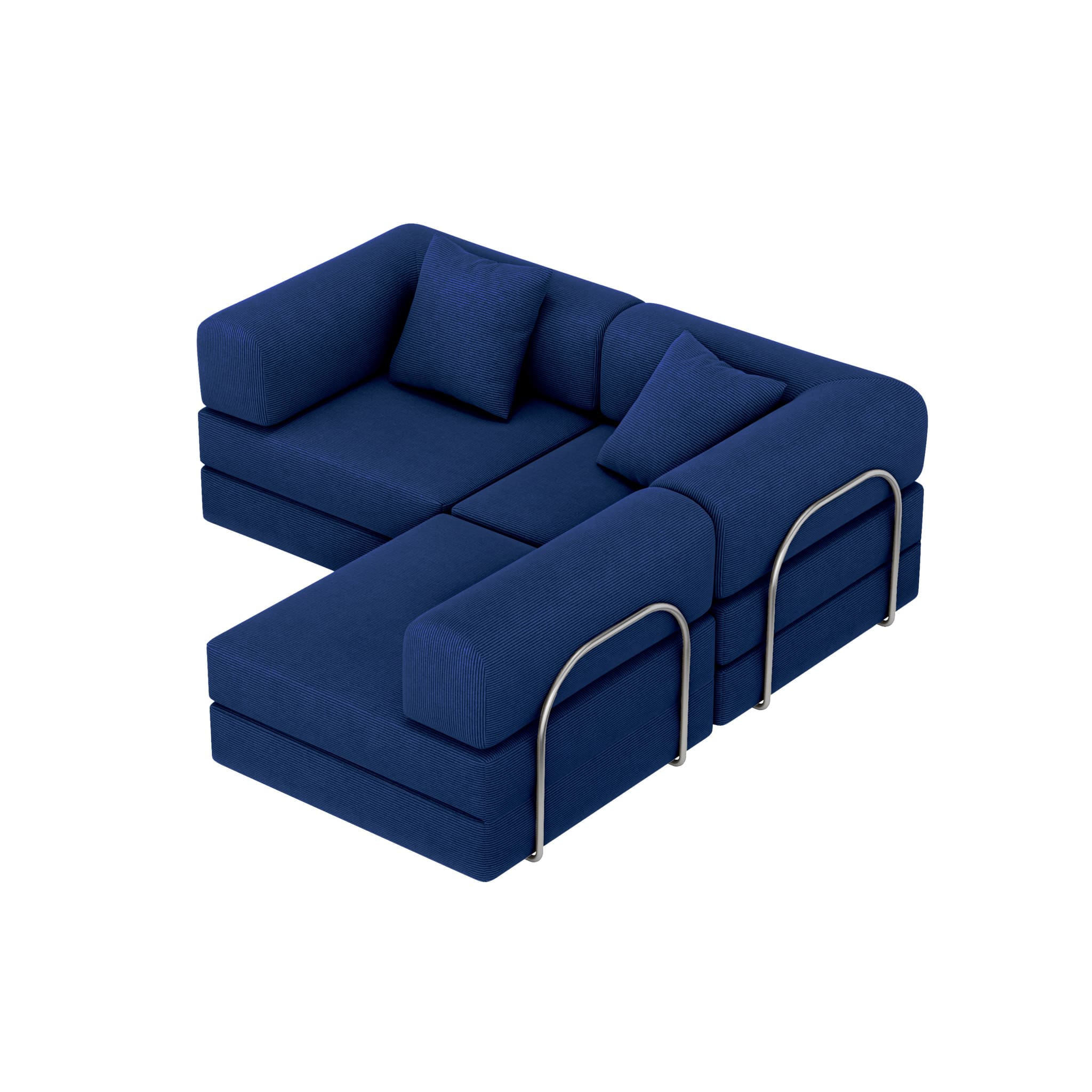 Nova L-Shaped Sofa-Blue
