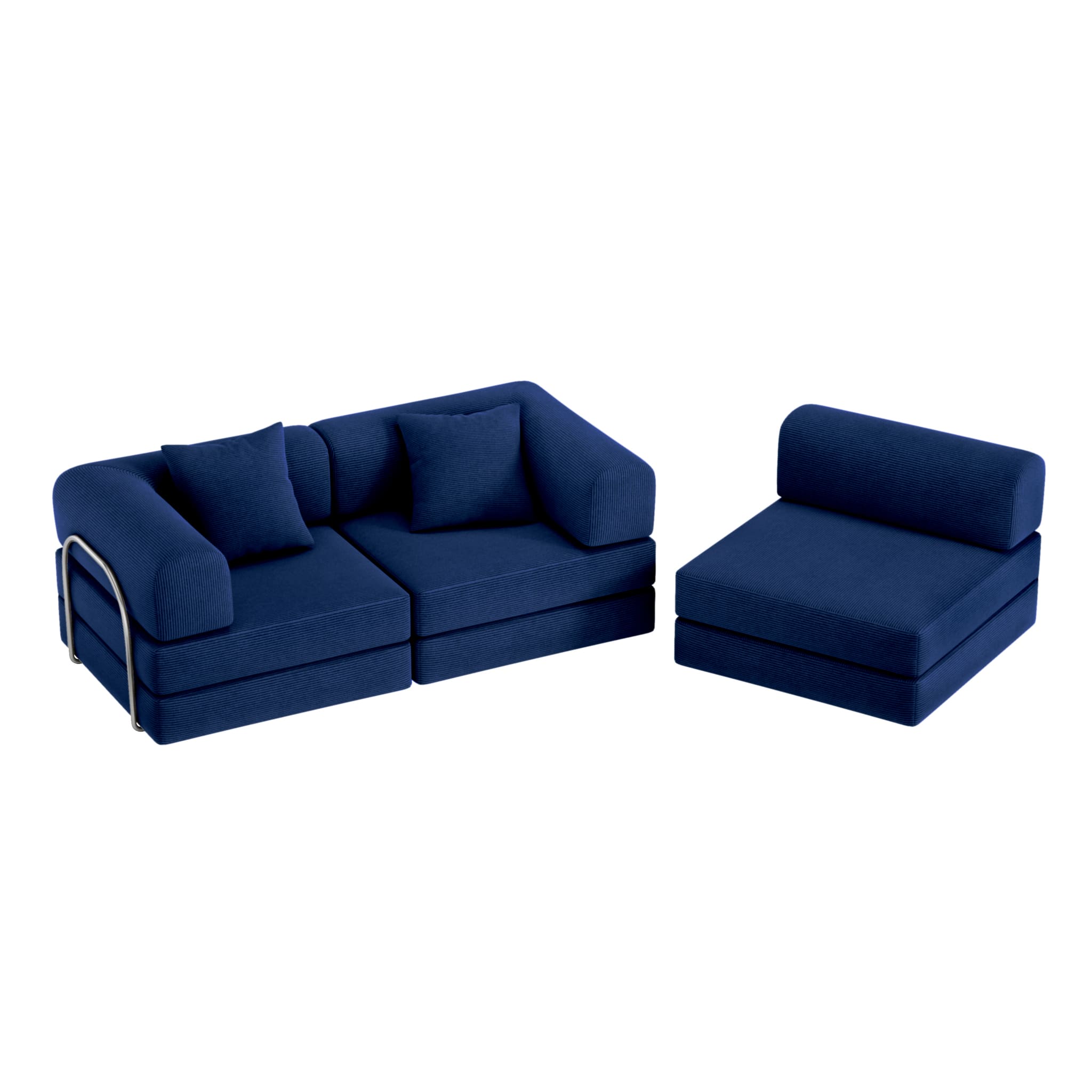 Nova L-Shaped Sofa-Blue