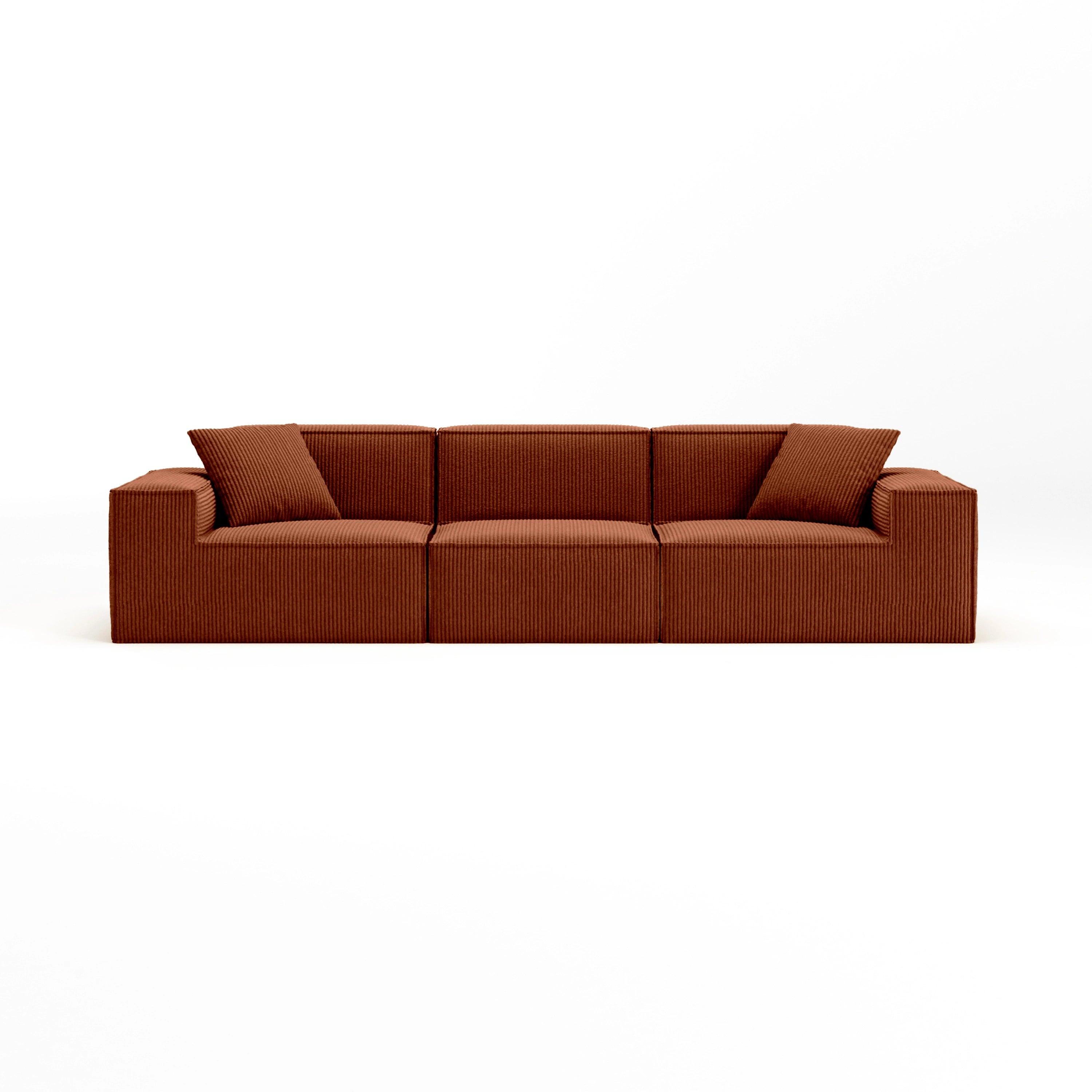 Cube Modular Sofa 3 Seater-Chestnut - PortaSofa
