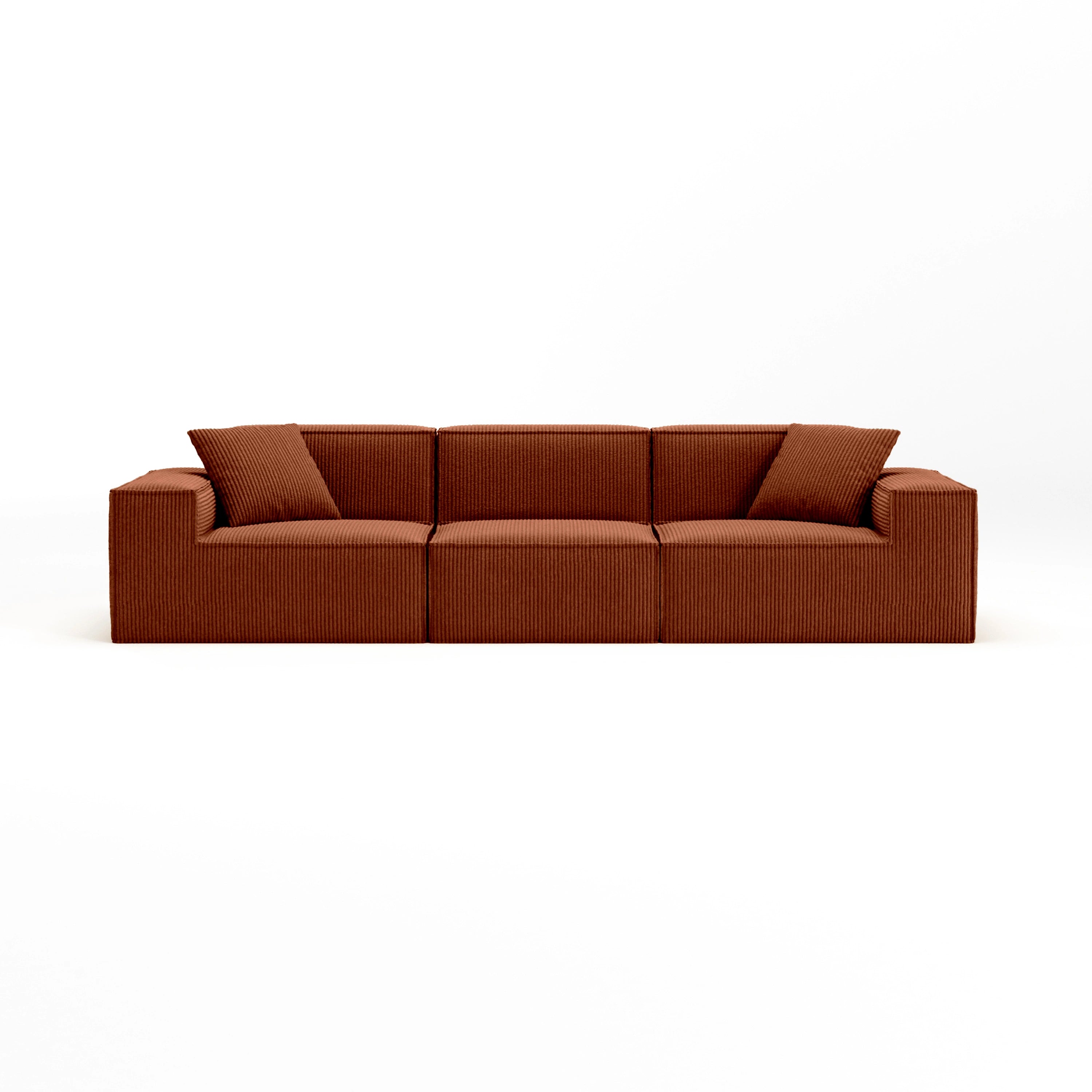 Cube Modular Sofa 3 Seater-Chestnut