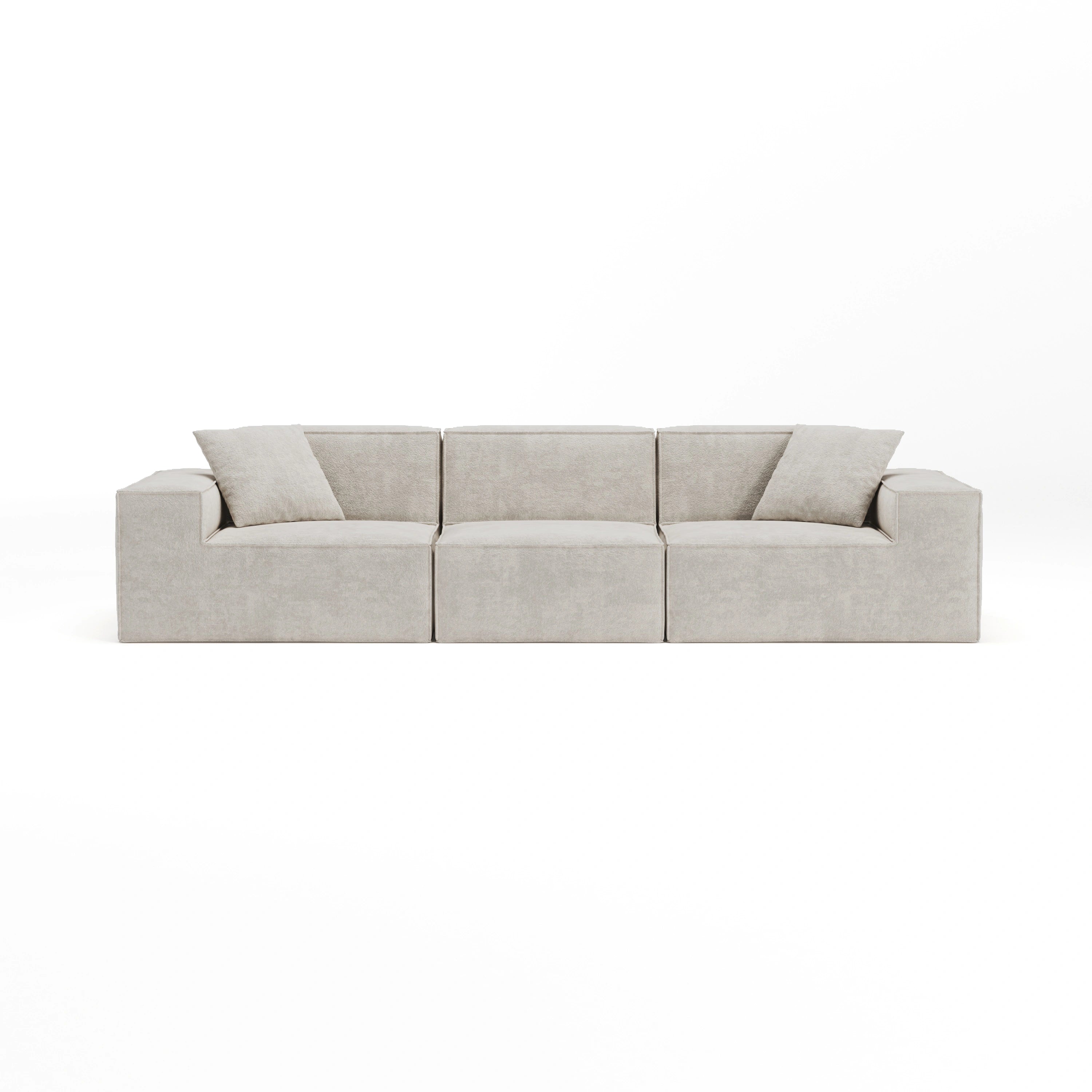 Cube Modular Sofa 3 Seater-Ivory Cloud Bouclé