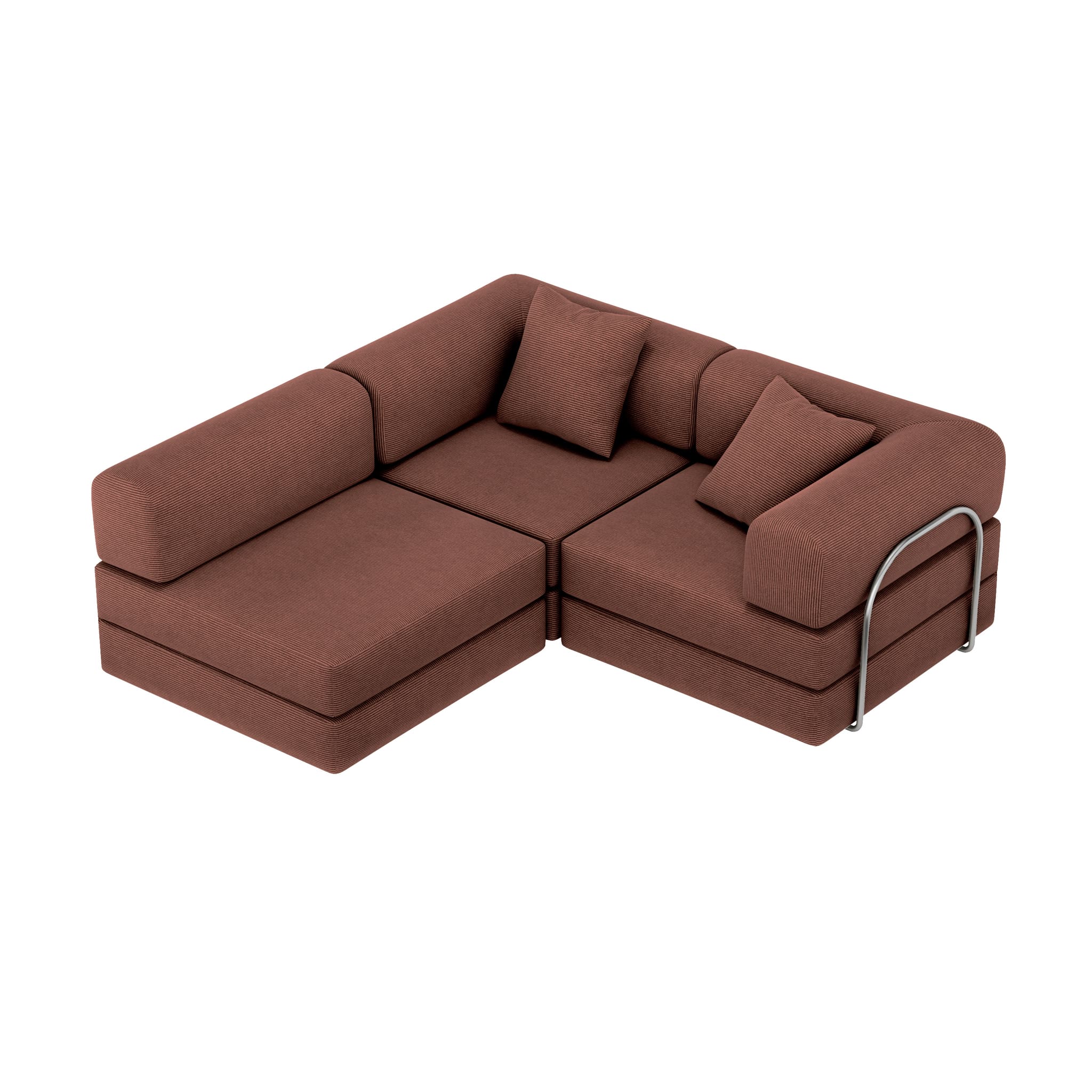 Nova L-Shaped Sofa-Chestnut
