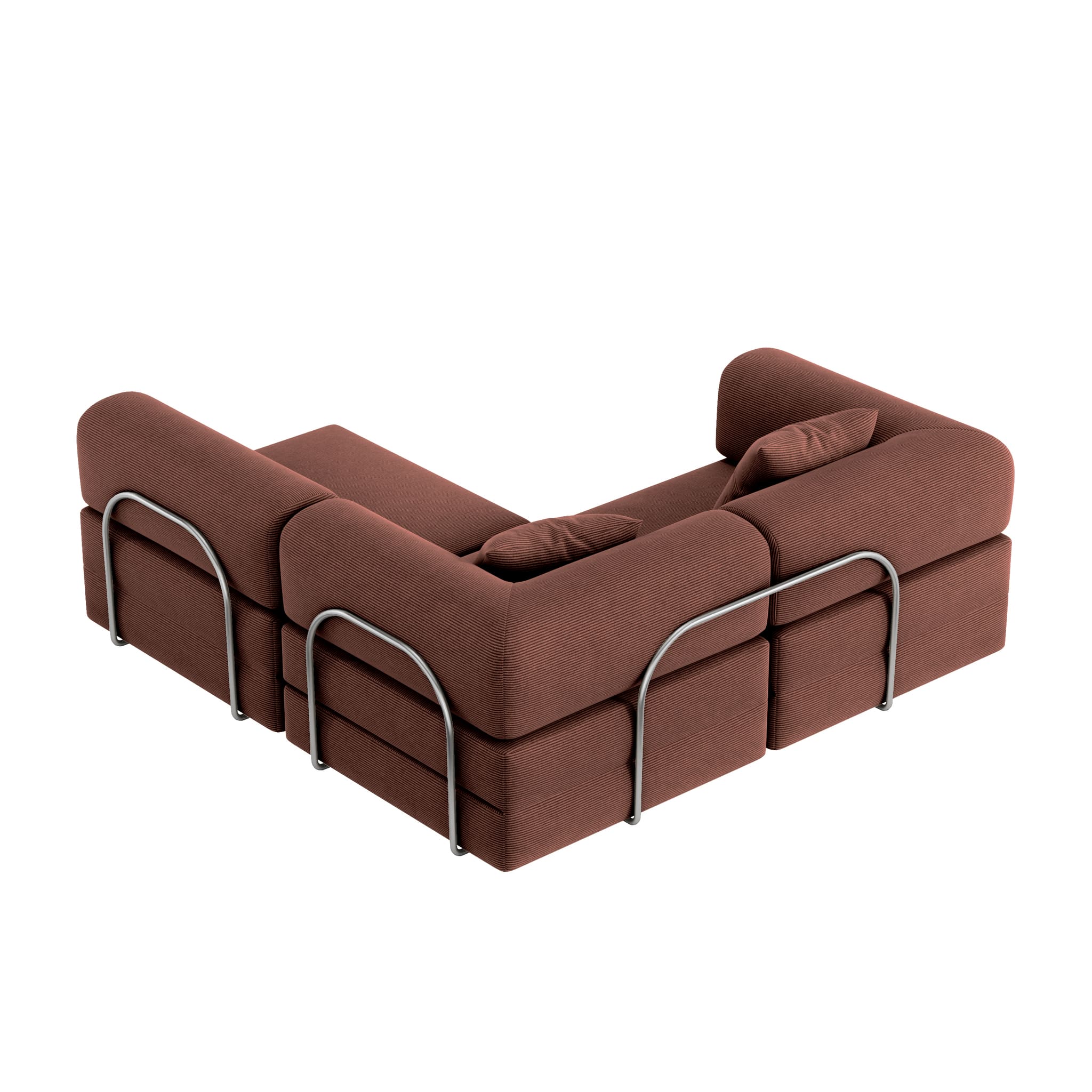 Nova L-Shaped Sofa-Chestnut