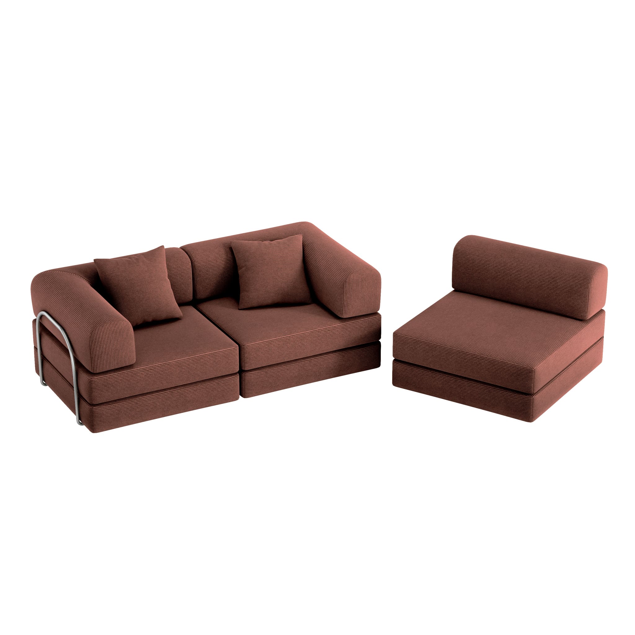 Nova L-Shaped Sofa-Chestnut