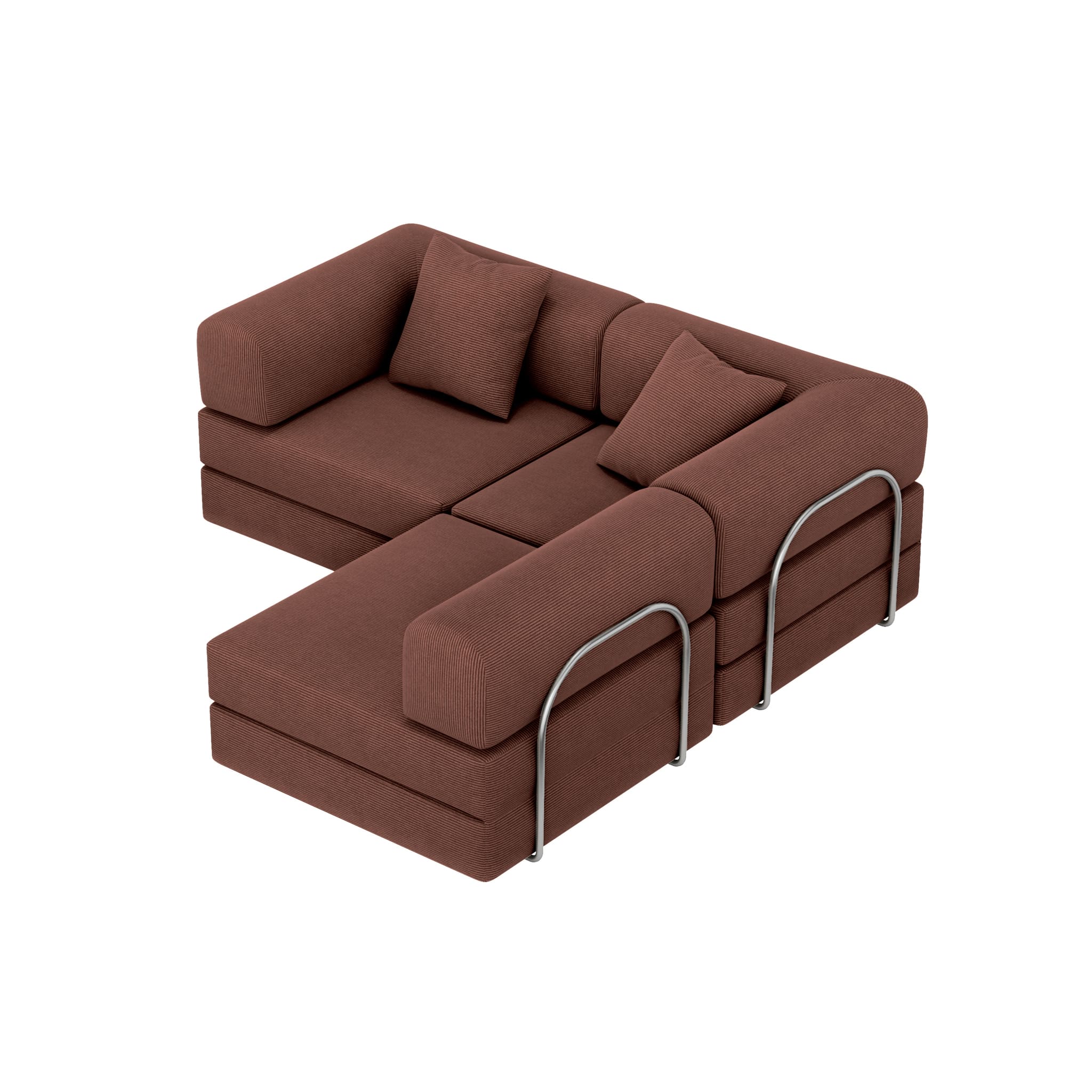Nova L-Shaped Sofa-Chestnut