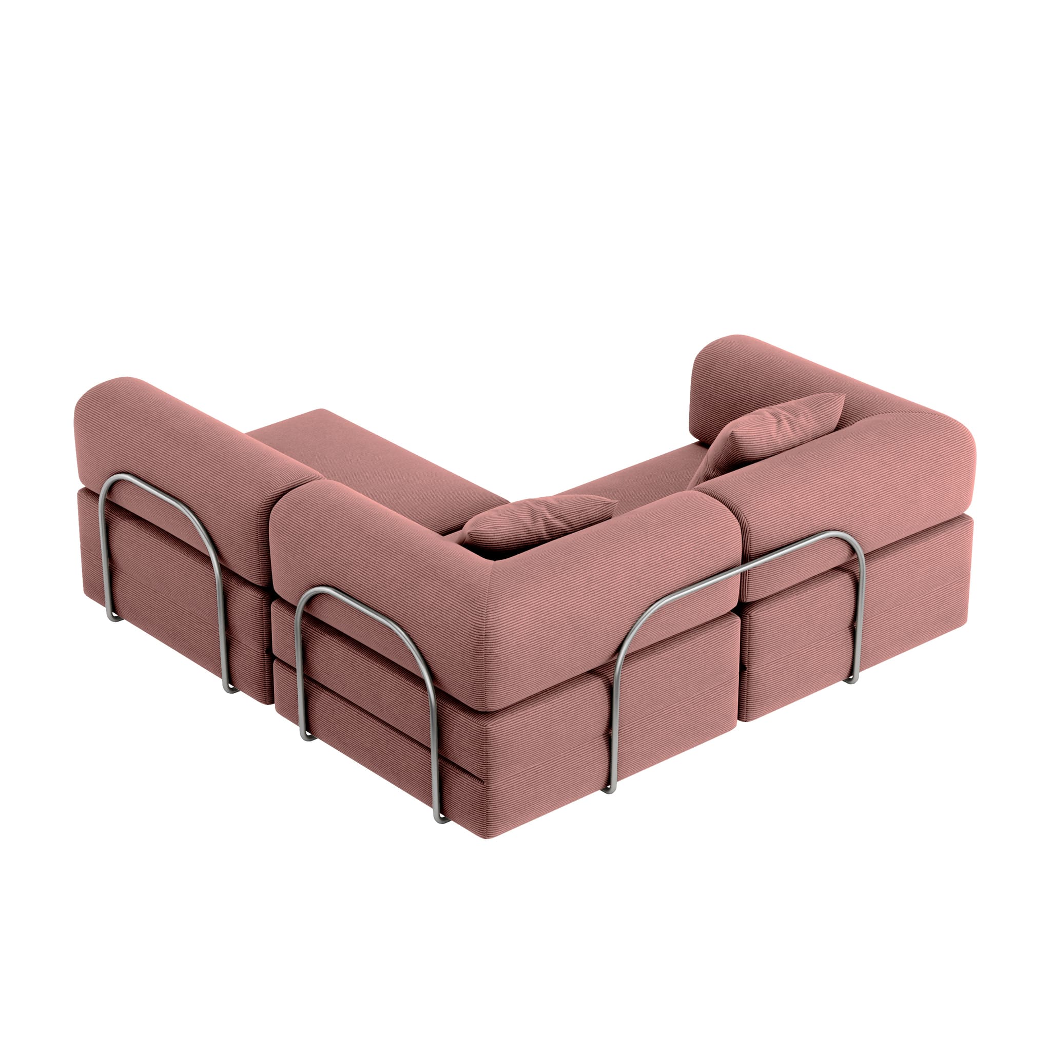 Nova L-Shaped Sofa-Dusty Rose