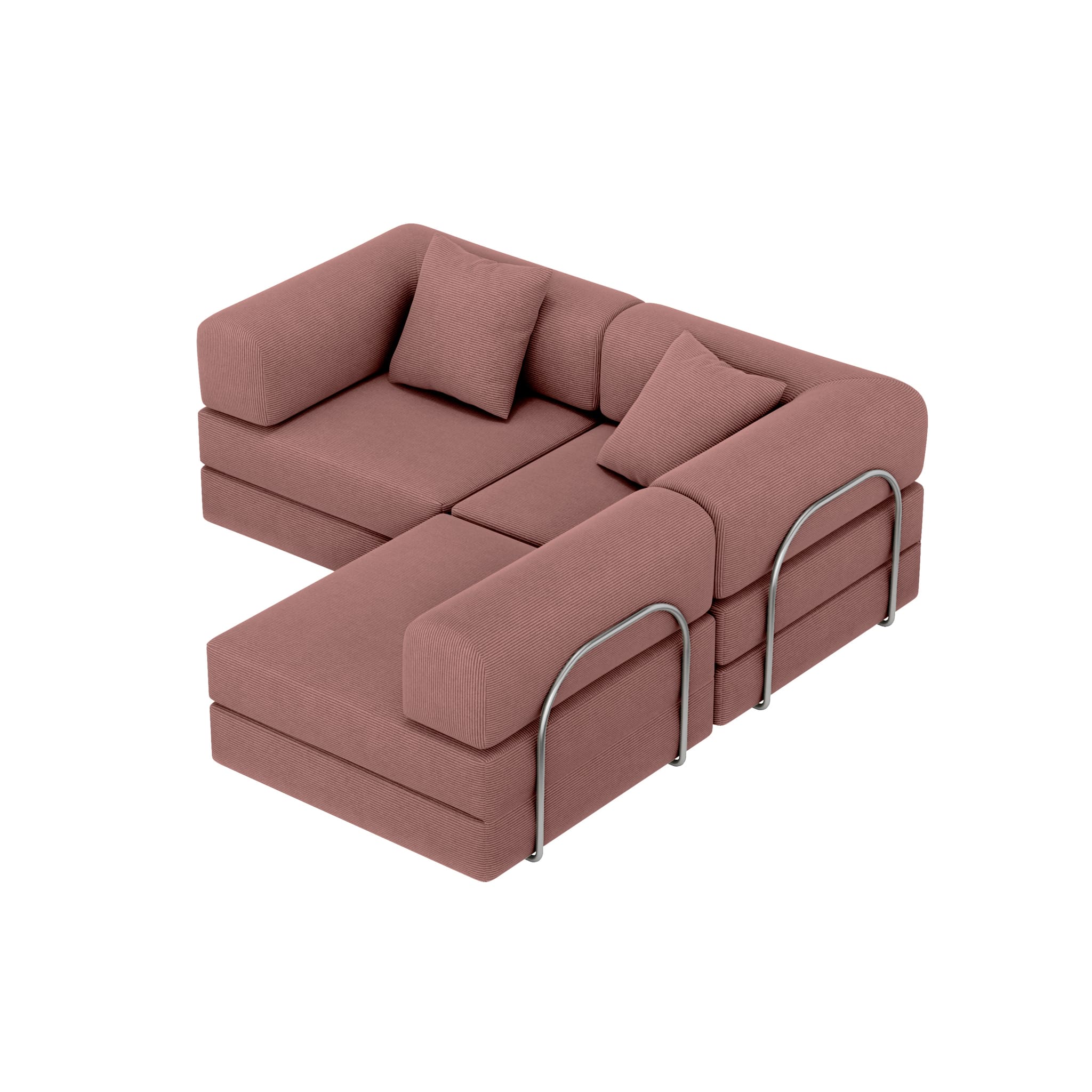 Nova L-Shaped Sofa-Dusty Rose
