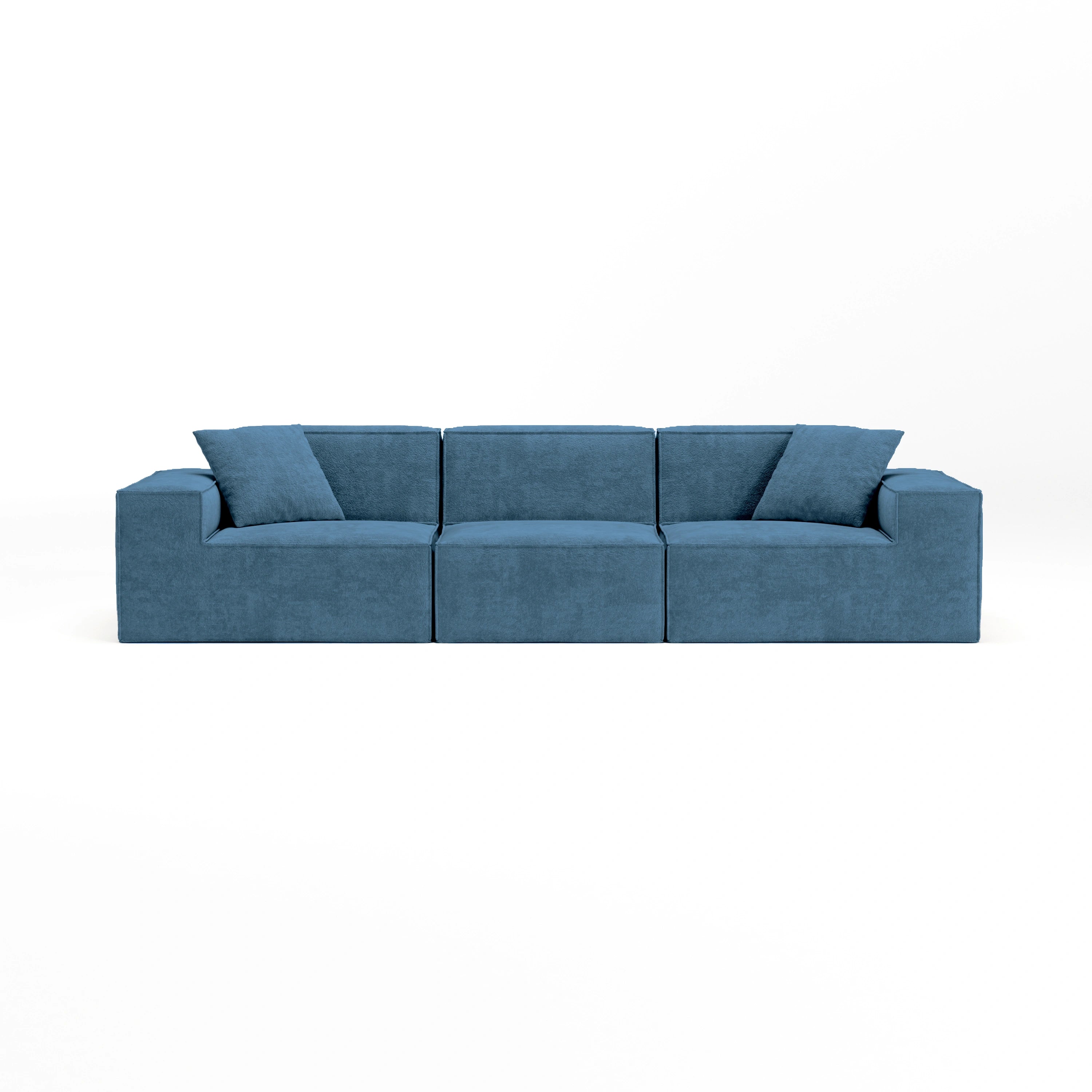 Cube Modular Sofa 3 Seater-Ocean Mist Bouclé