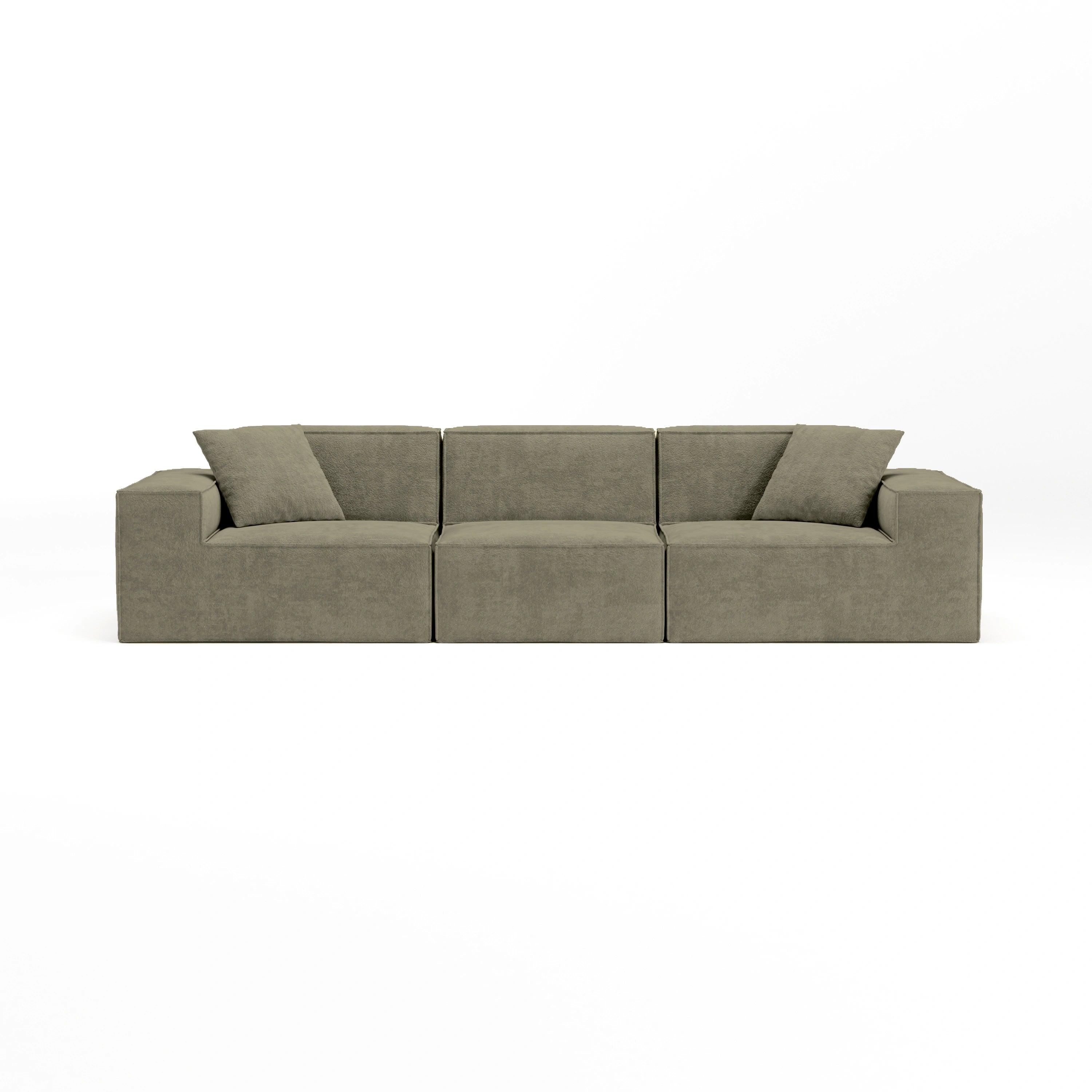 Sage Green 3 Seater Sofa - Modular Bouclé Couch