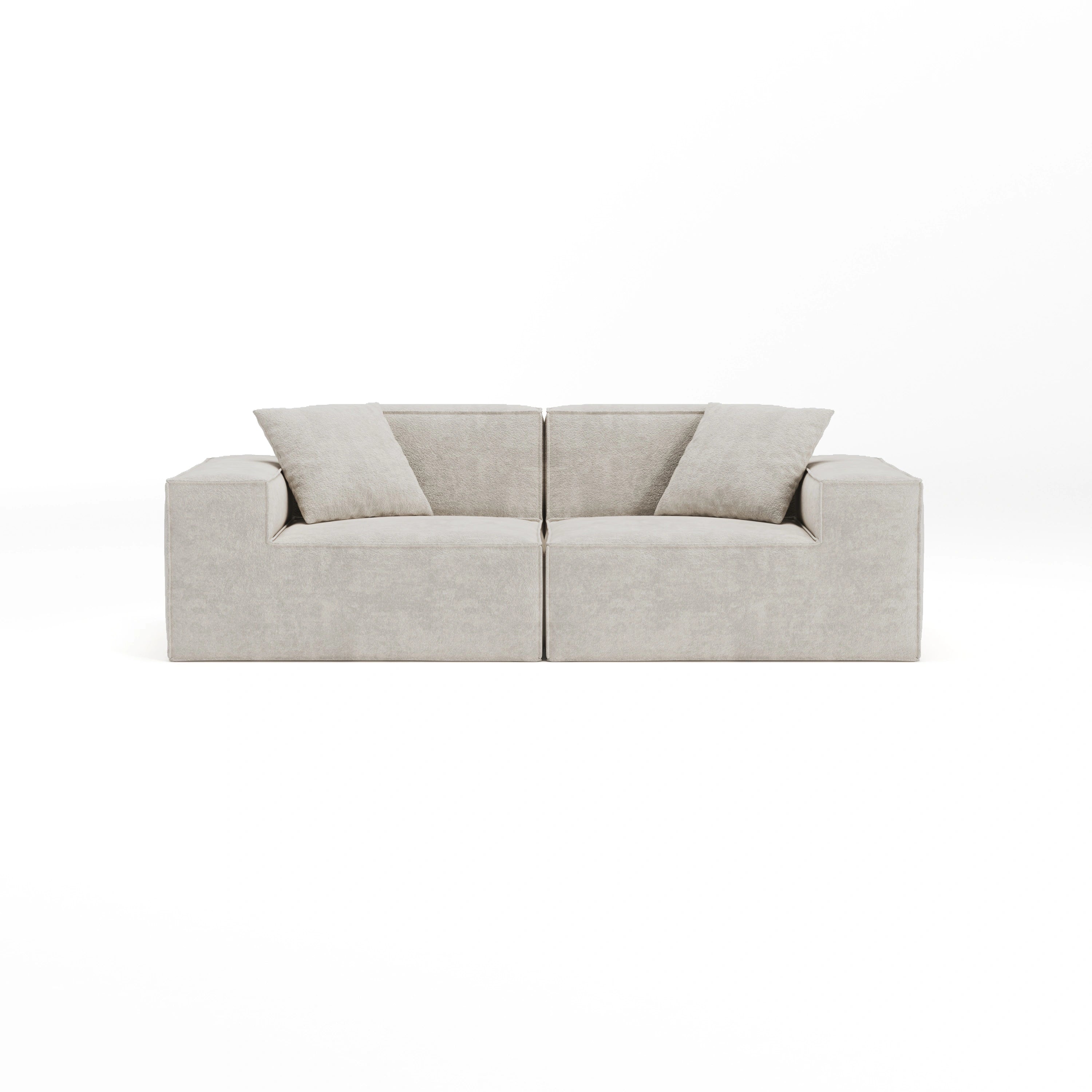 Cube Modular Sofa 2 Seater-Ivory Cloud Bouclé