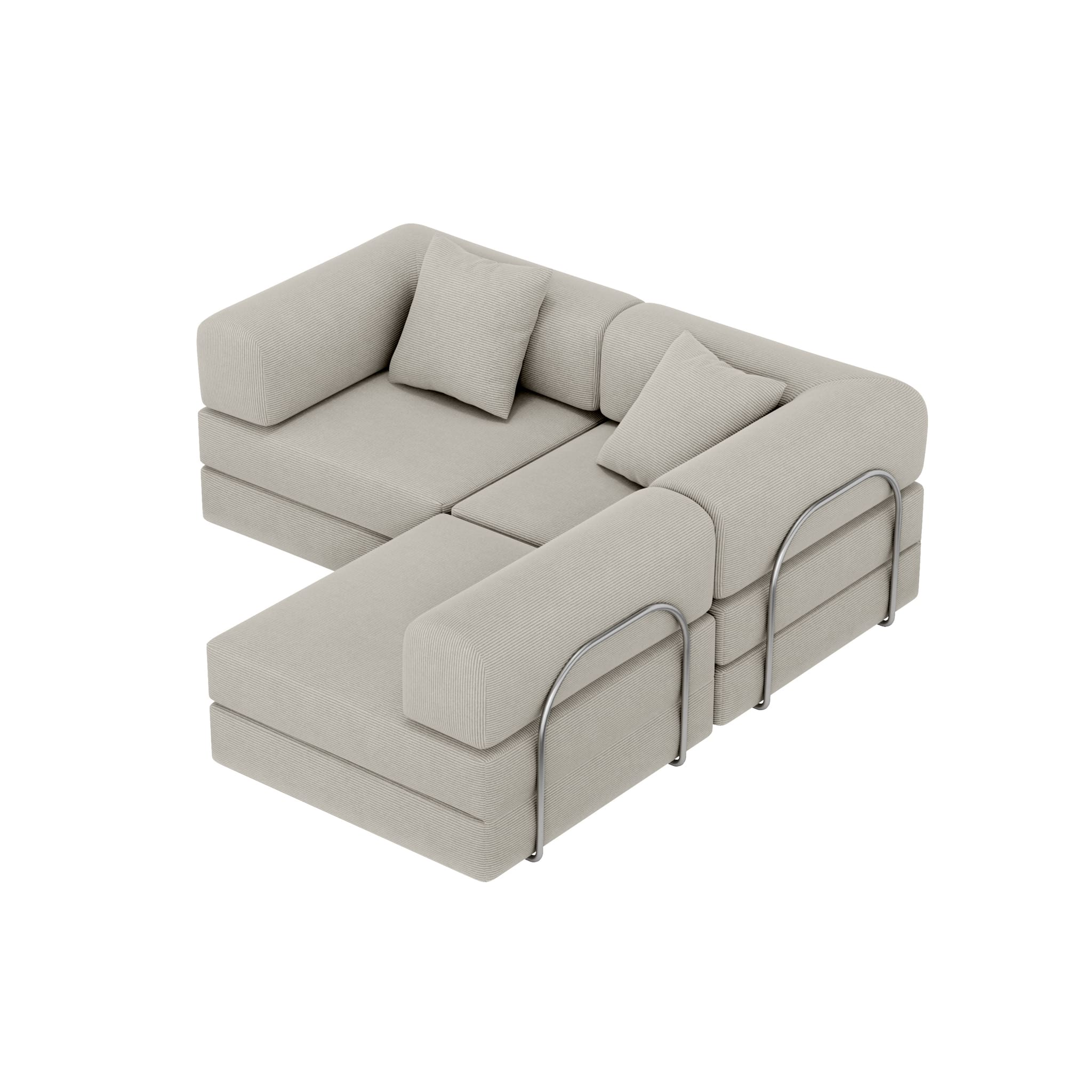 Nova L-Shaped Sofa-Eggshell