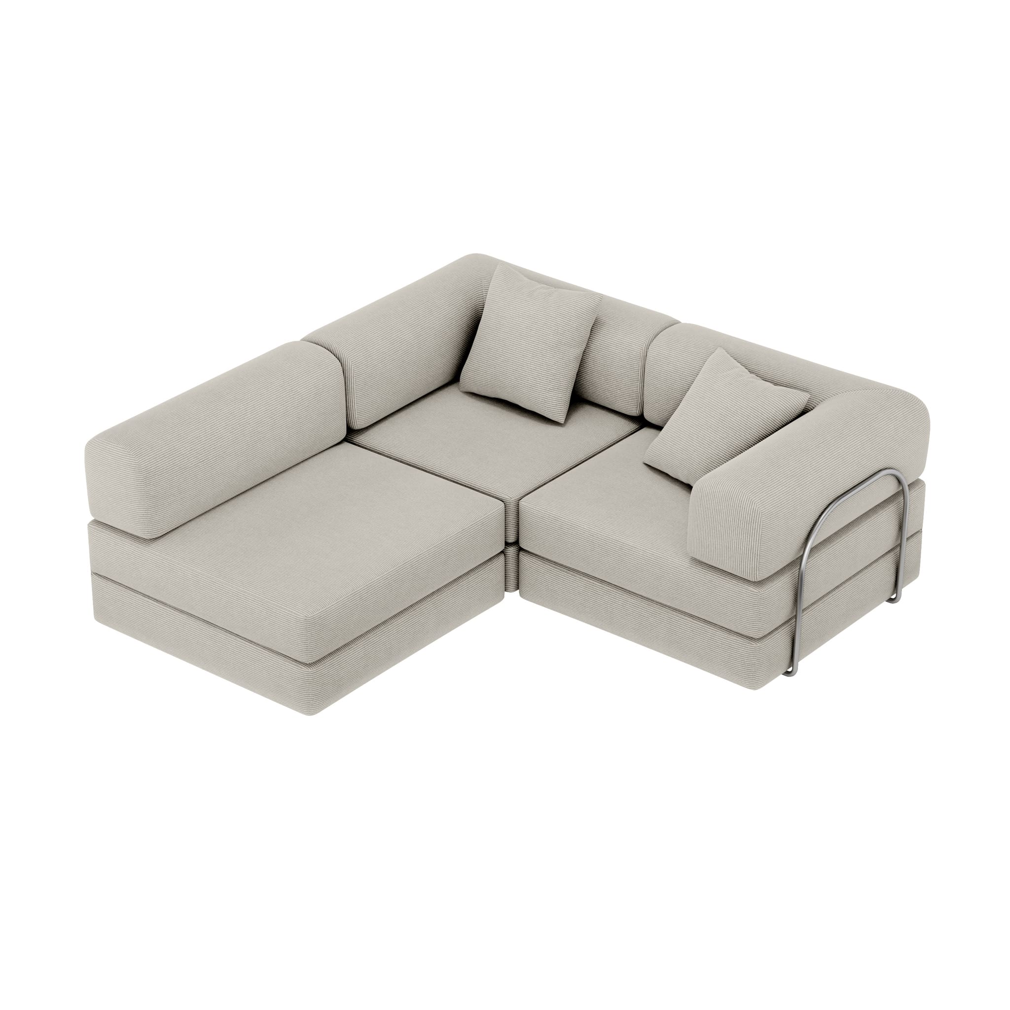 Nova L-Shaped Sofa-Eggshell