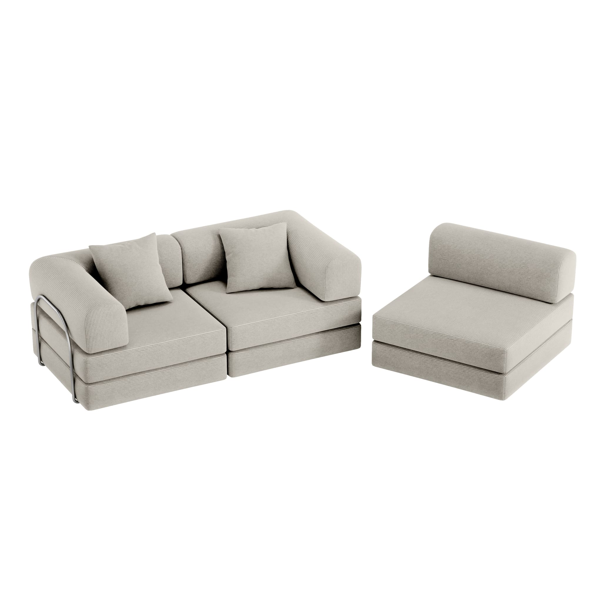 Nova L-Shaped Sofa-Eggshell