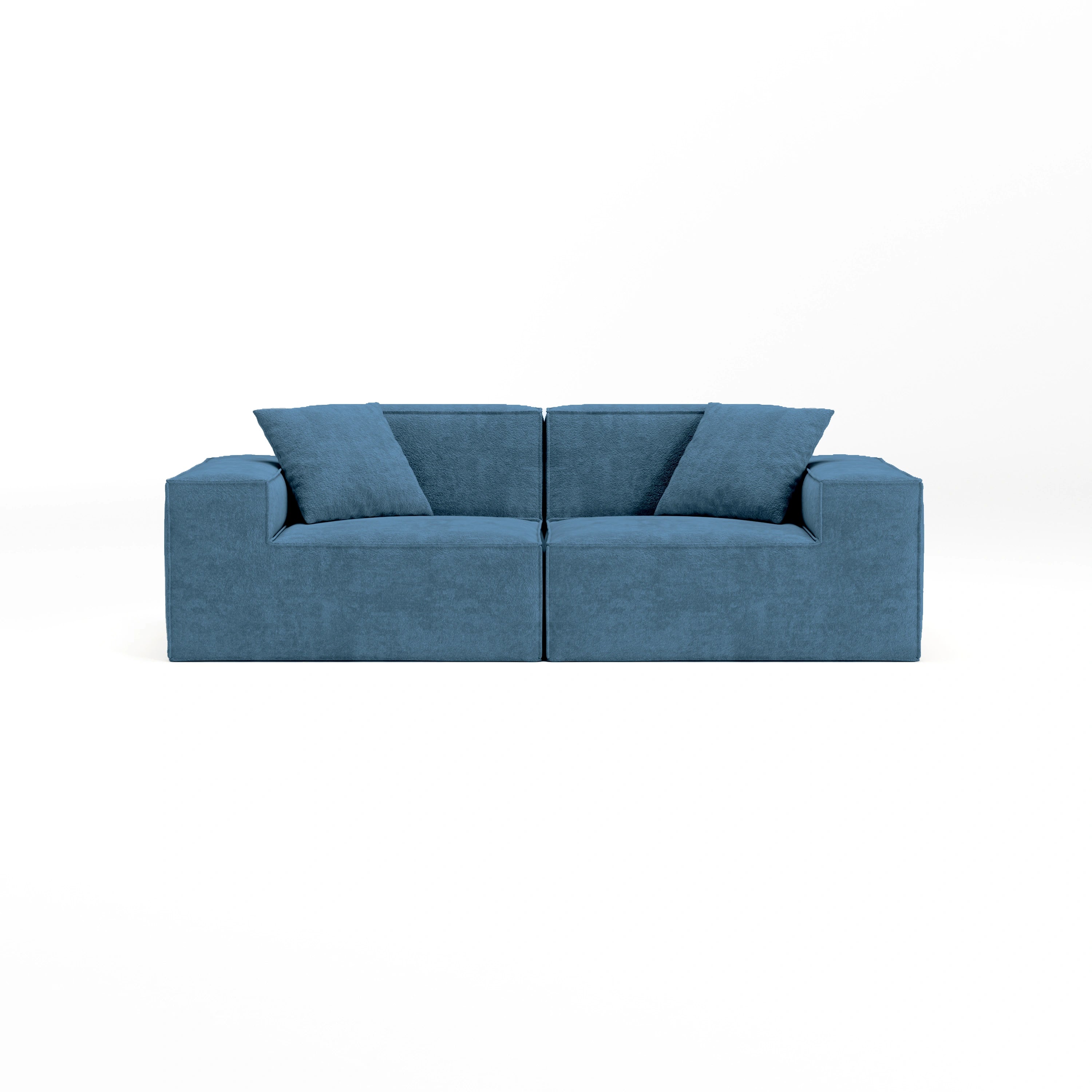Cube Modular Sofa 2 Seater-Ocean Mist Bouclé