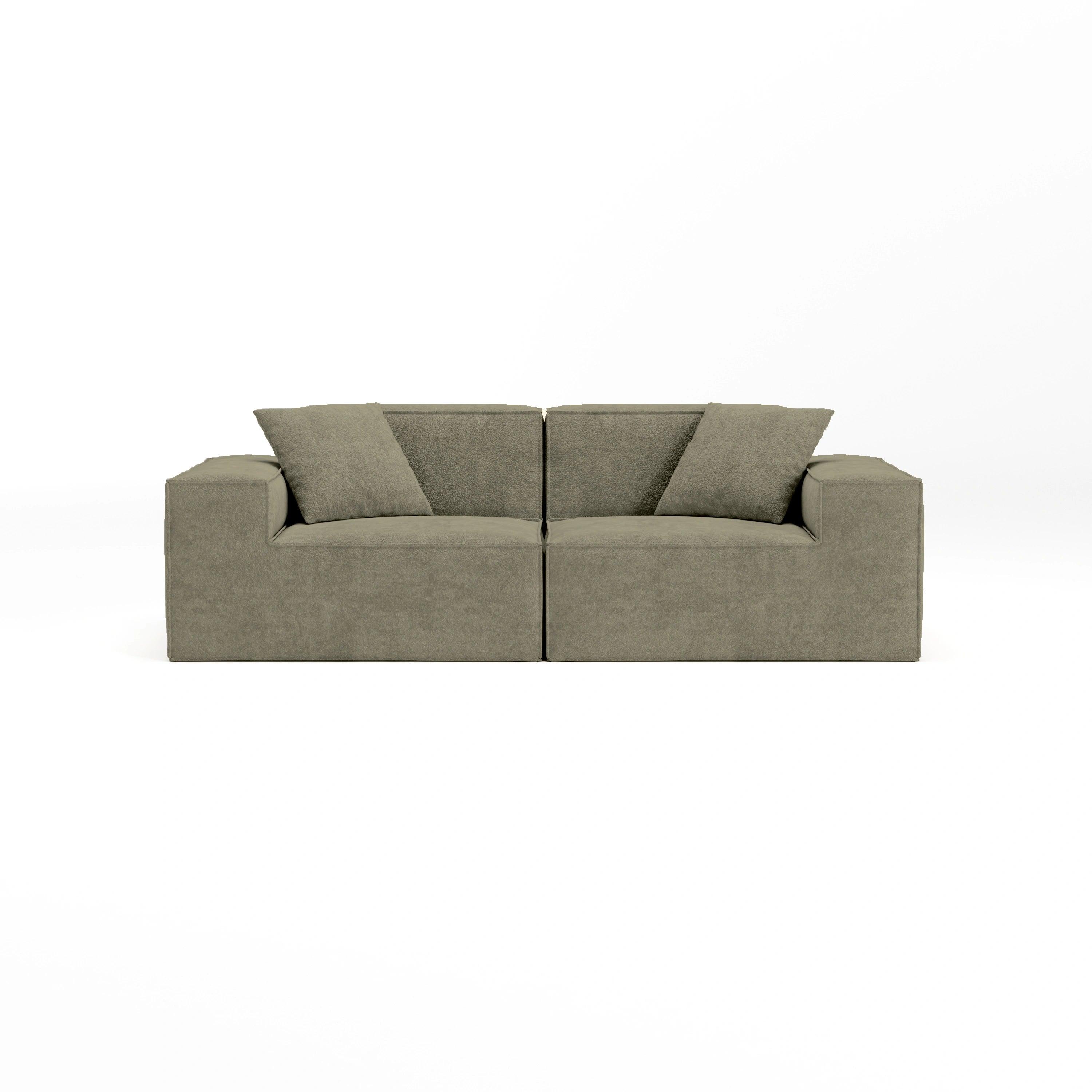 Sage Green 2 Seater Sofa - Modular Bouclé Lounge