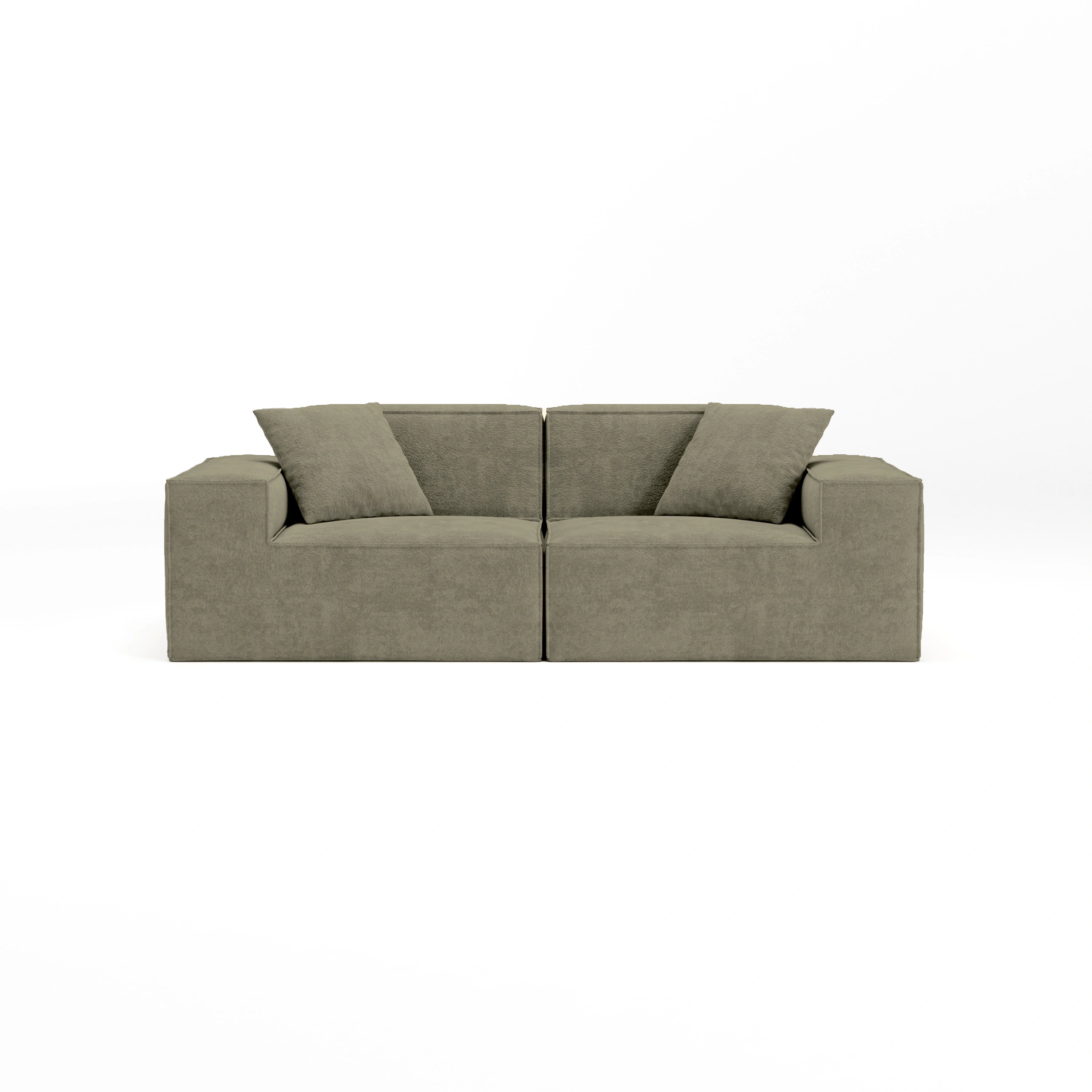 Cube Modular Sofa 2 Seater-Sage Haze Bouclé