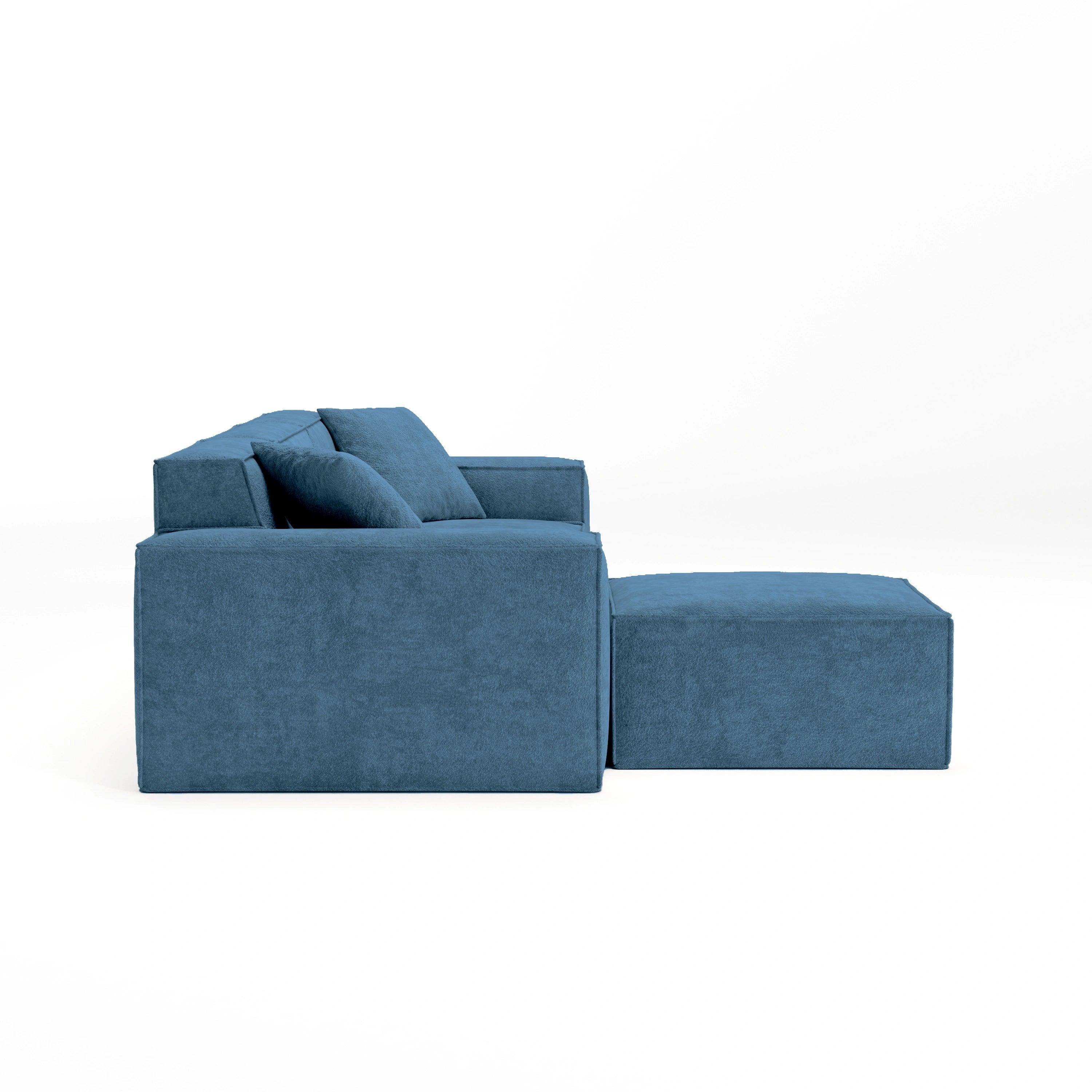 Cube Modular Lounge Sofa-Ocean Mist Bouclé - PortaSofa