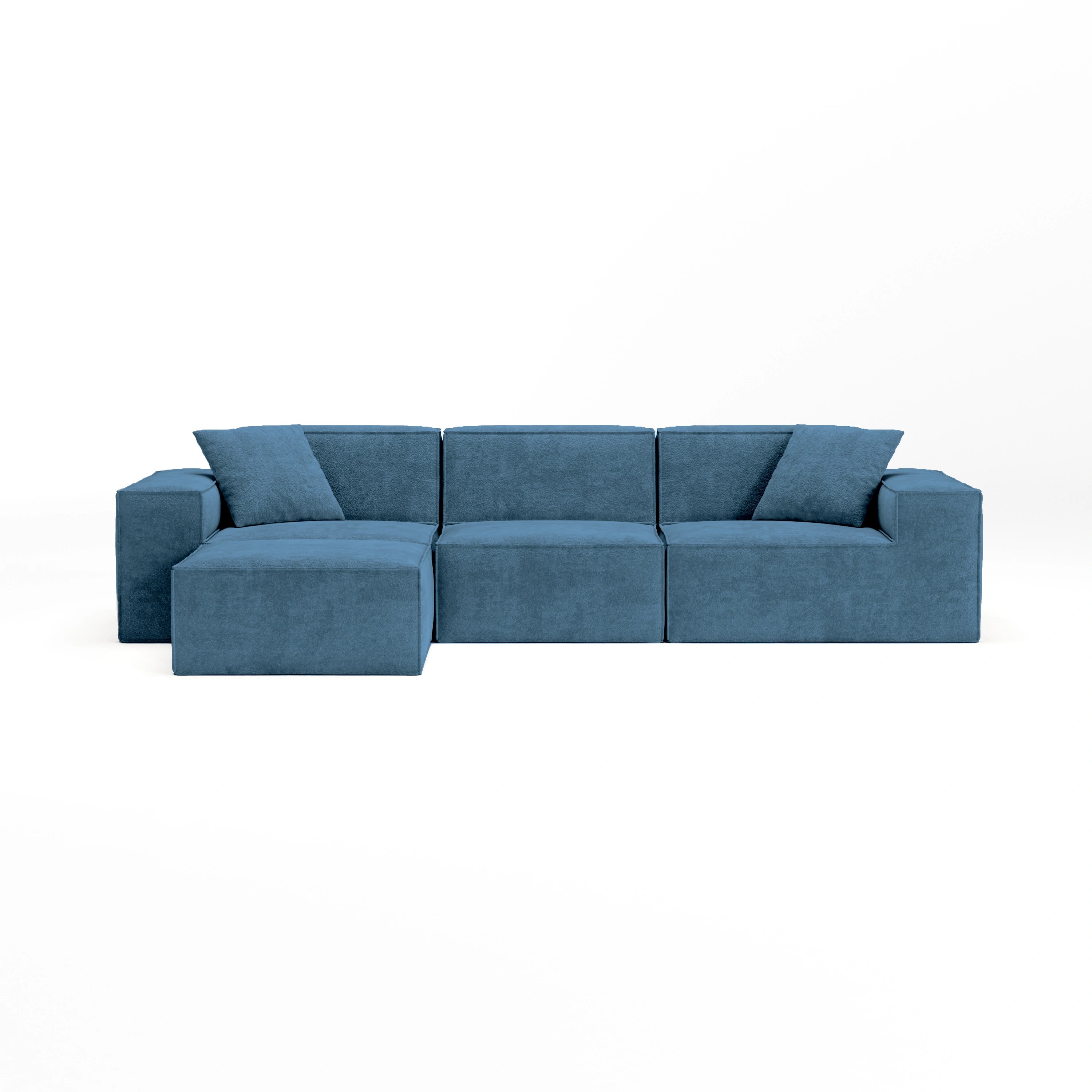 Cube Modular Lounge Sofa-Ocean Mist Bouclé