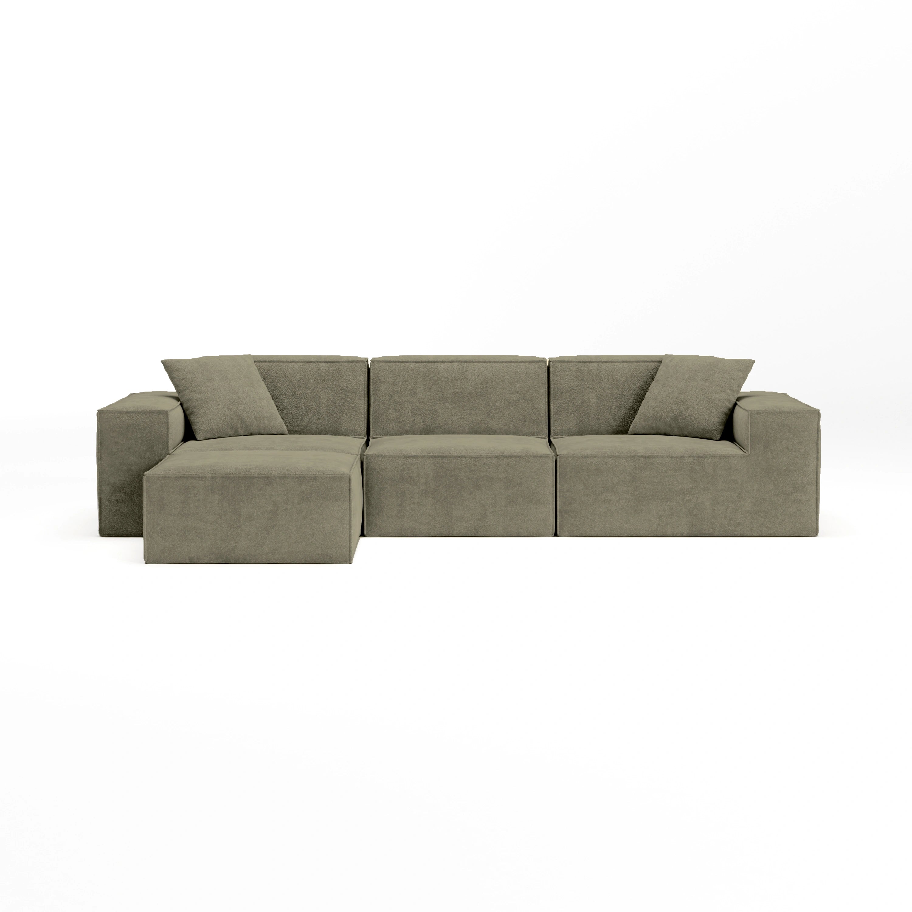 Cube Modular Lounge Sofa-Sage Haze Bouclé