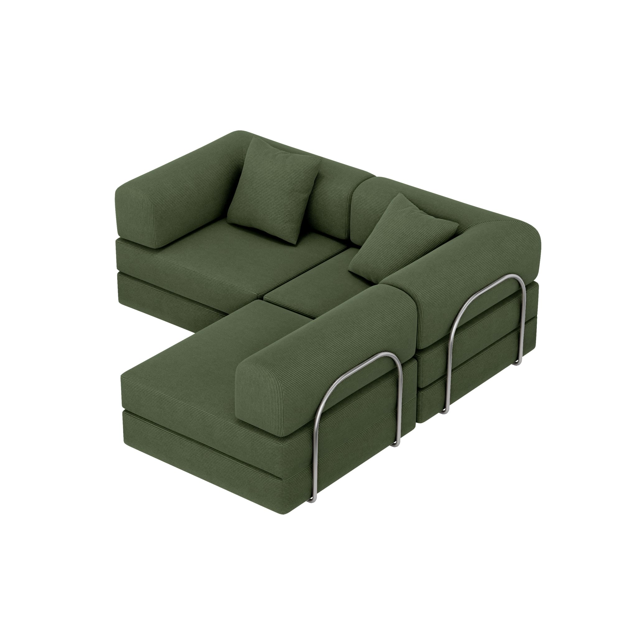 Nova L-Shaped Sofa-Forest Green