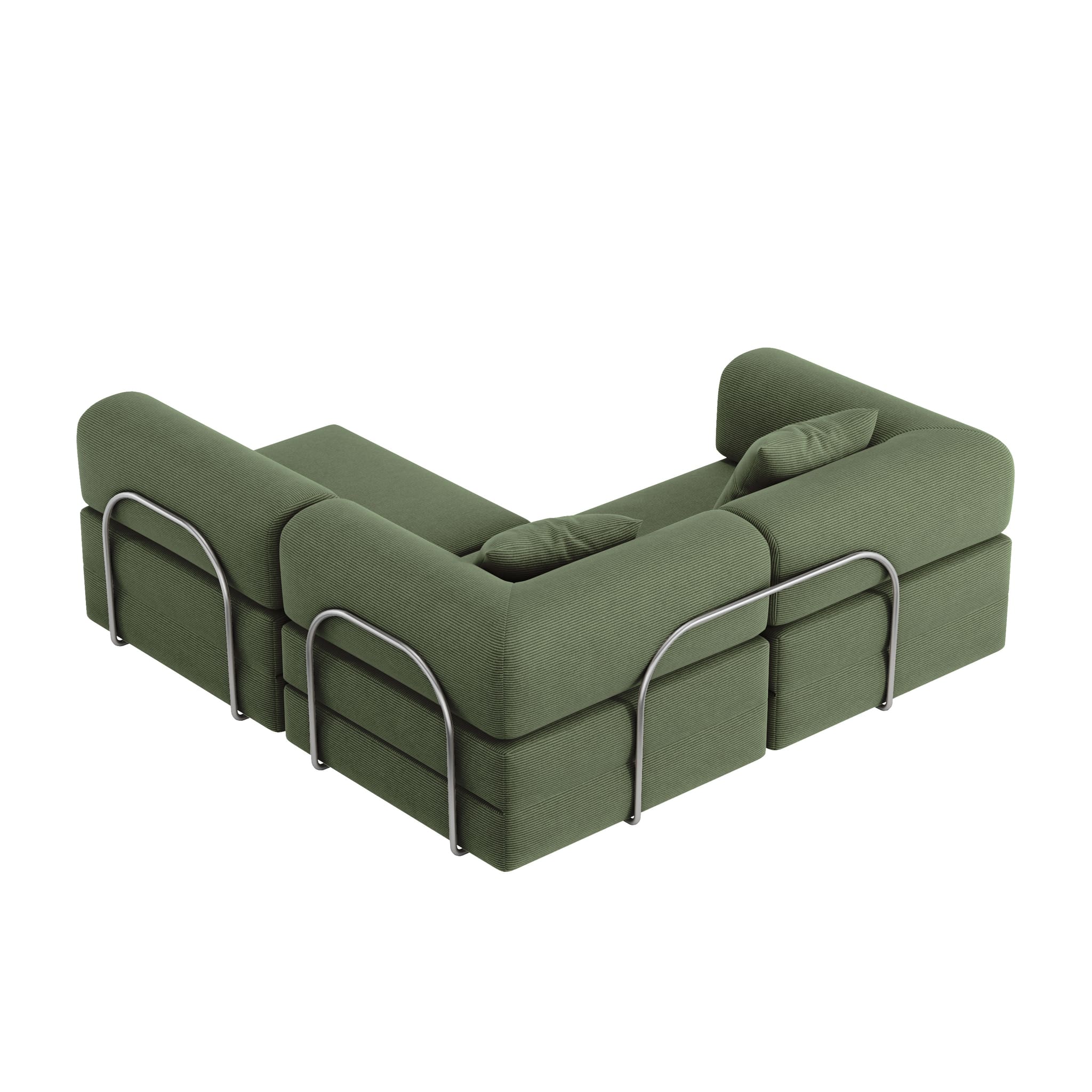 Nova L-Shaped Sofa-Forest Green