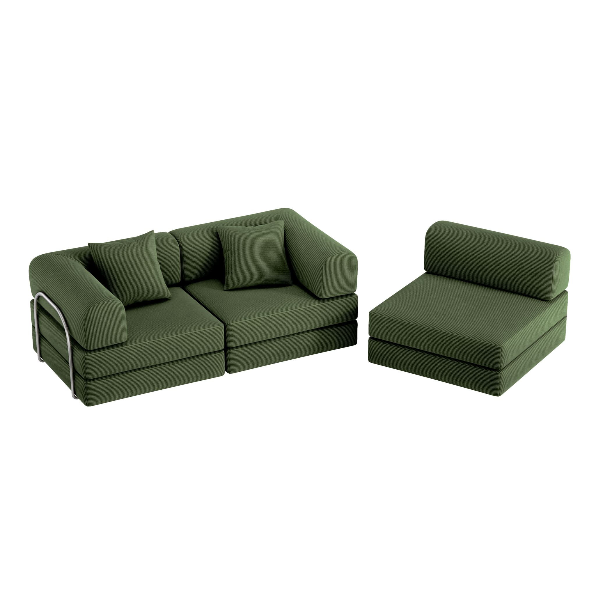 Nova L-Shaped Sofa-Forest Green