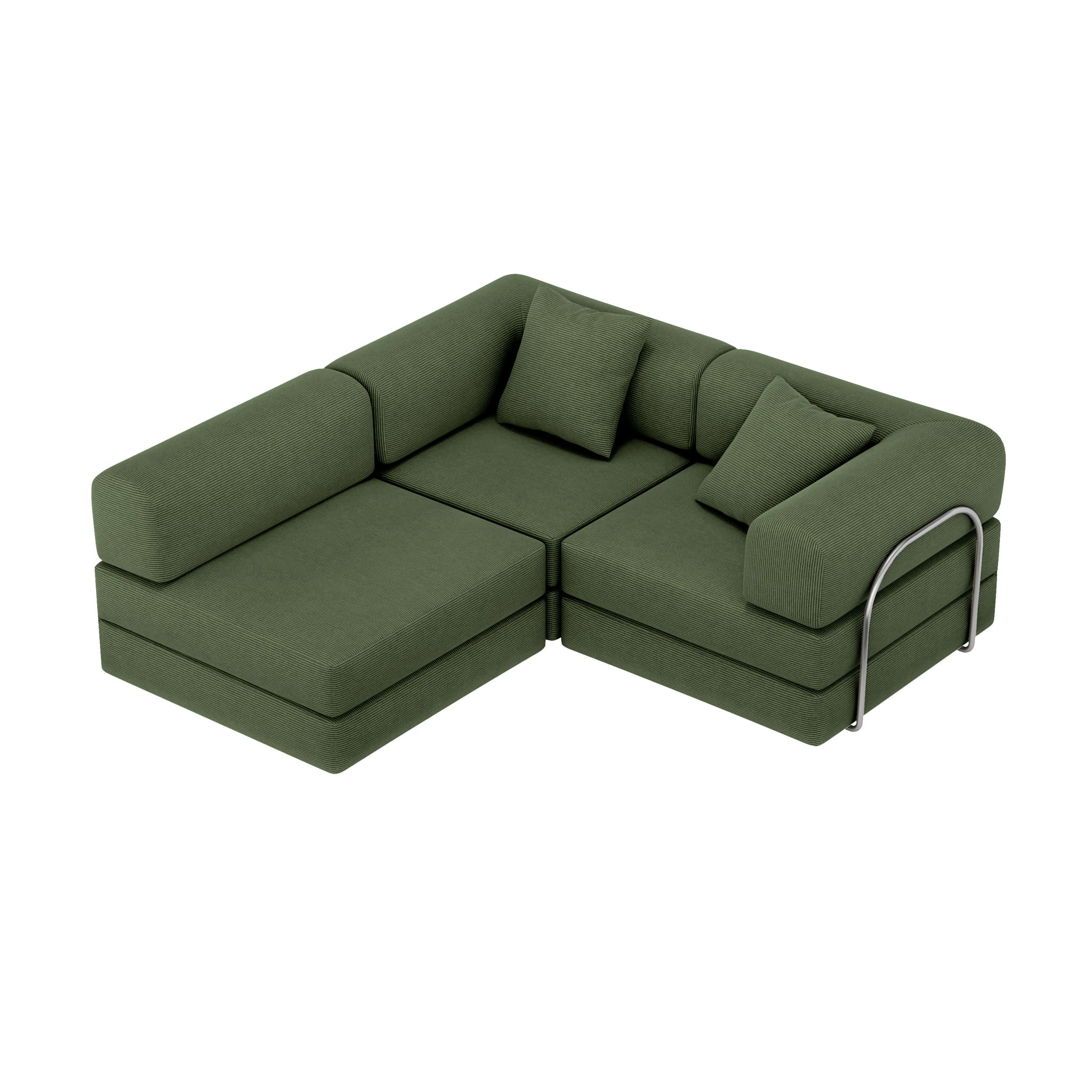Nova L-Shaped Sofa-Forest Green