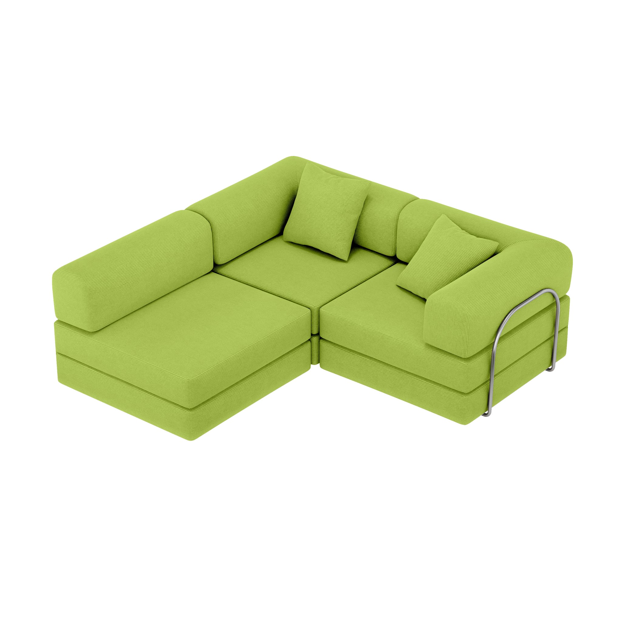 Nova L-Shaped Sofa-Lime
