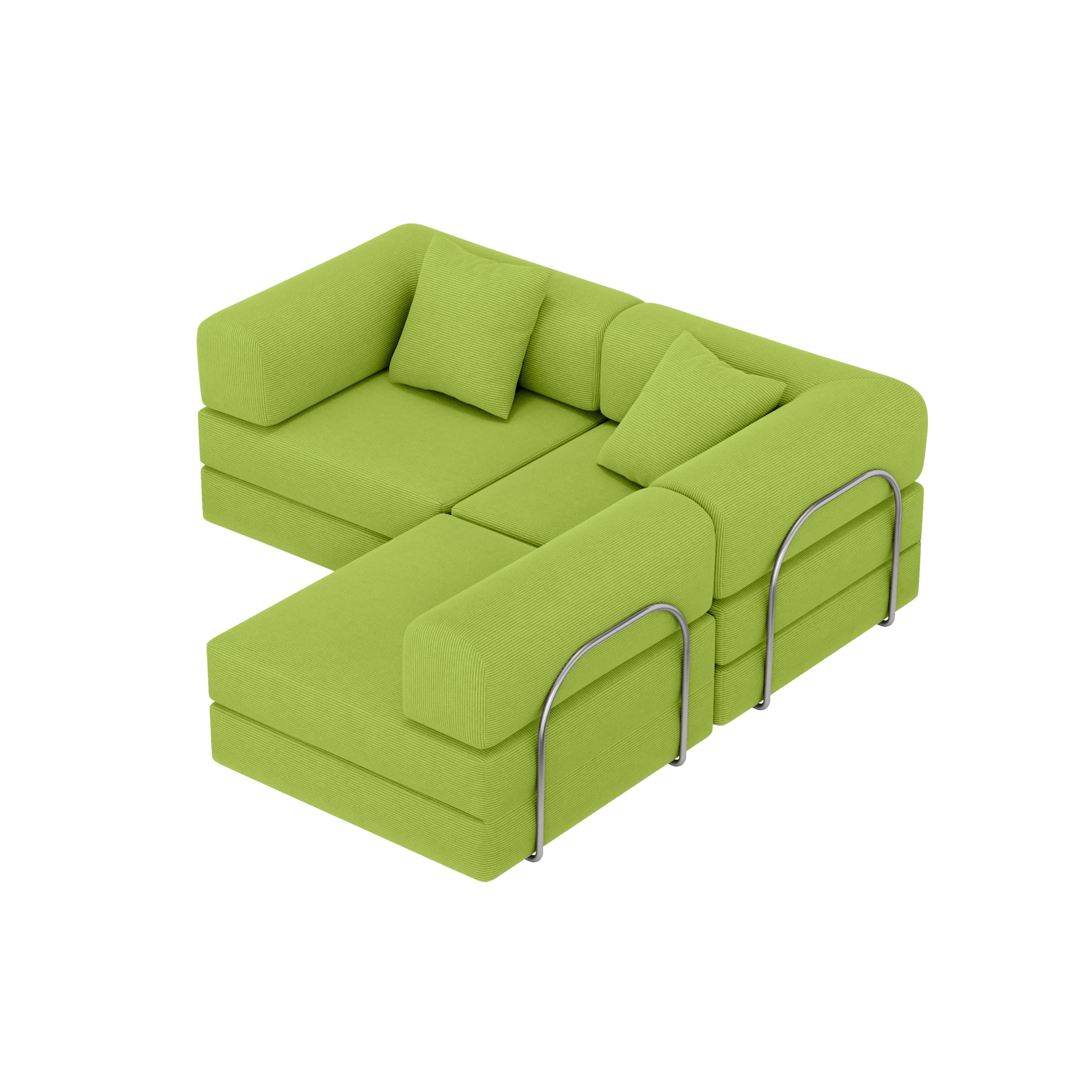 Nova L-Shaped Sofa-Lime