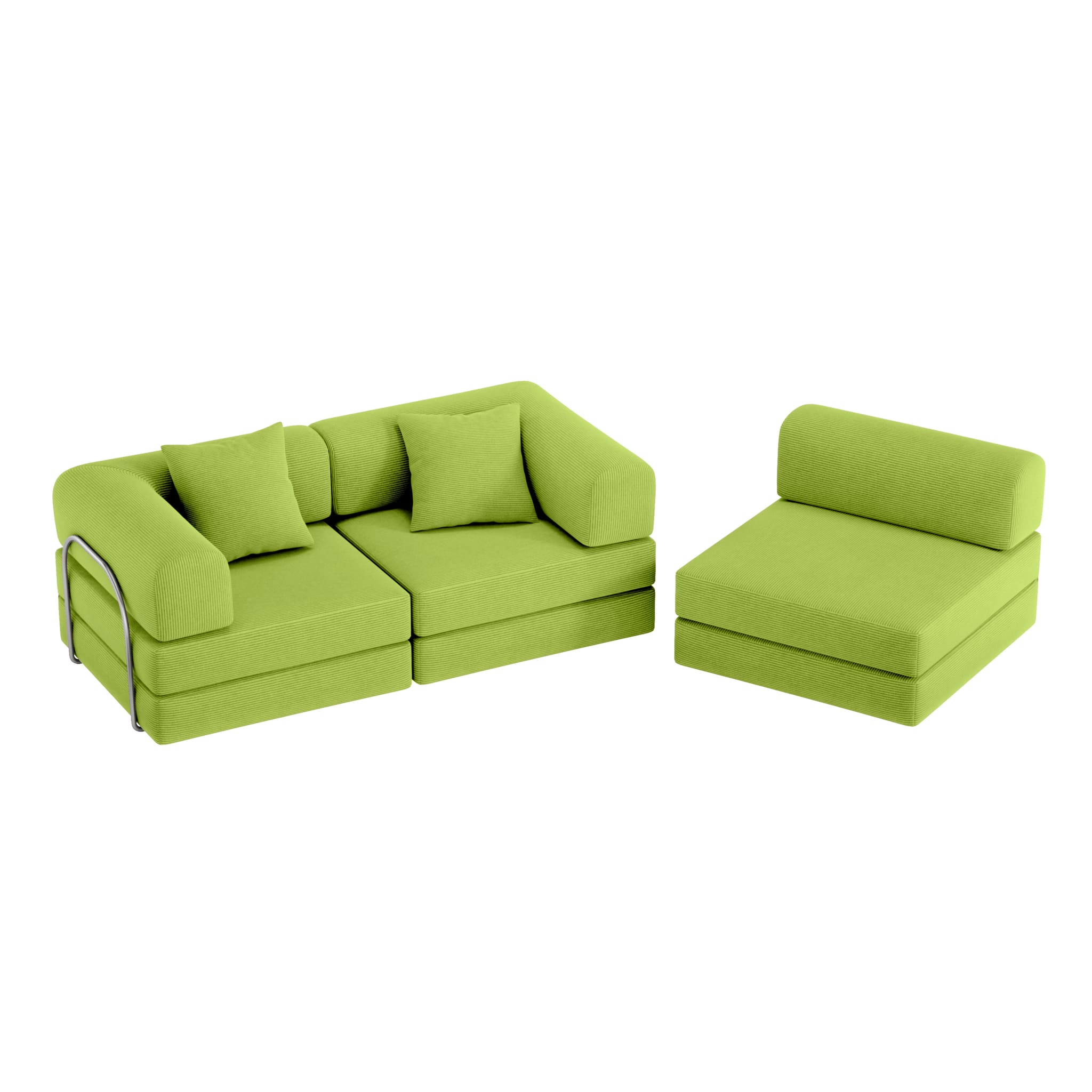 Nova L-Shaped Sofa-Lime