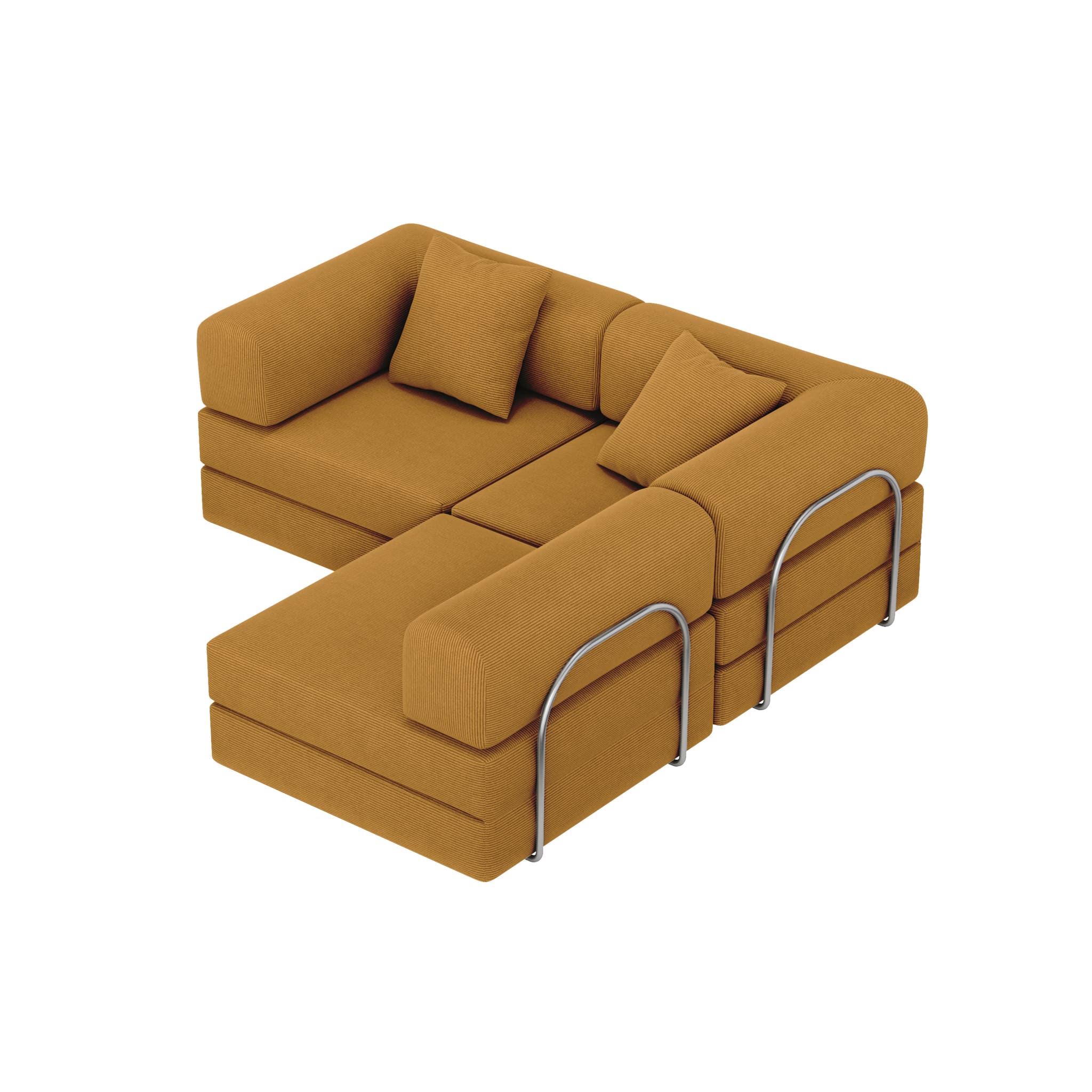 Nova L-Shaped Sofa-Marigold