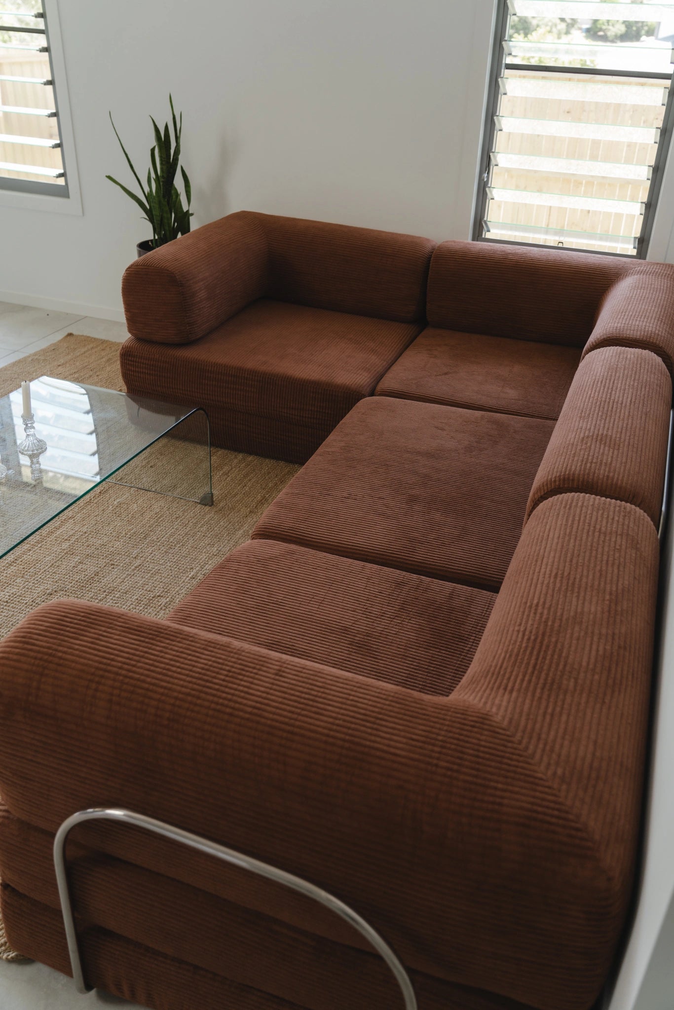 PortaSofa Nova Sofa Bed XL in brown, modular sectional sofa for modern Australian homes