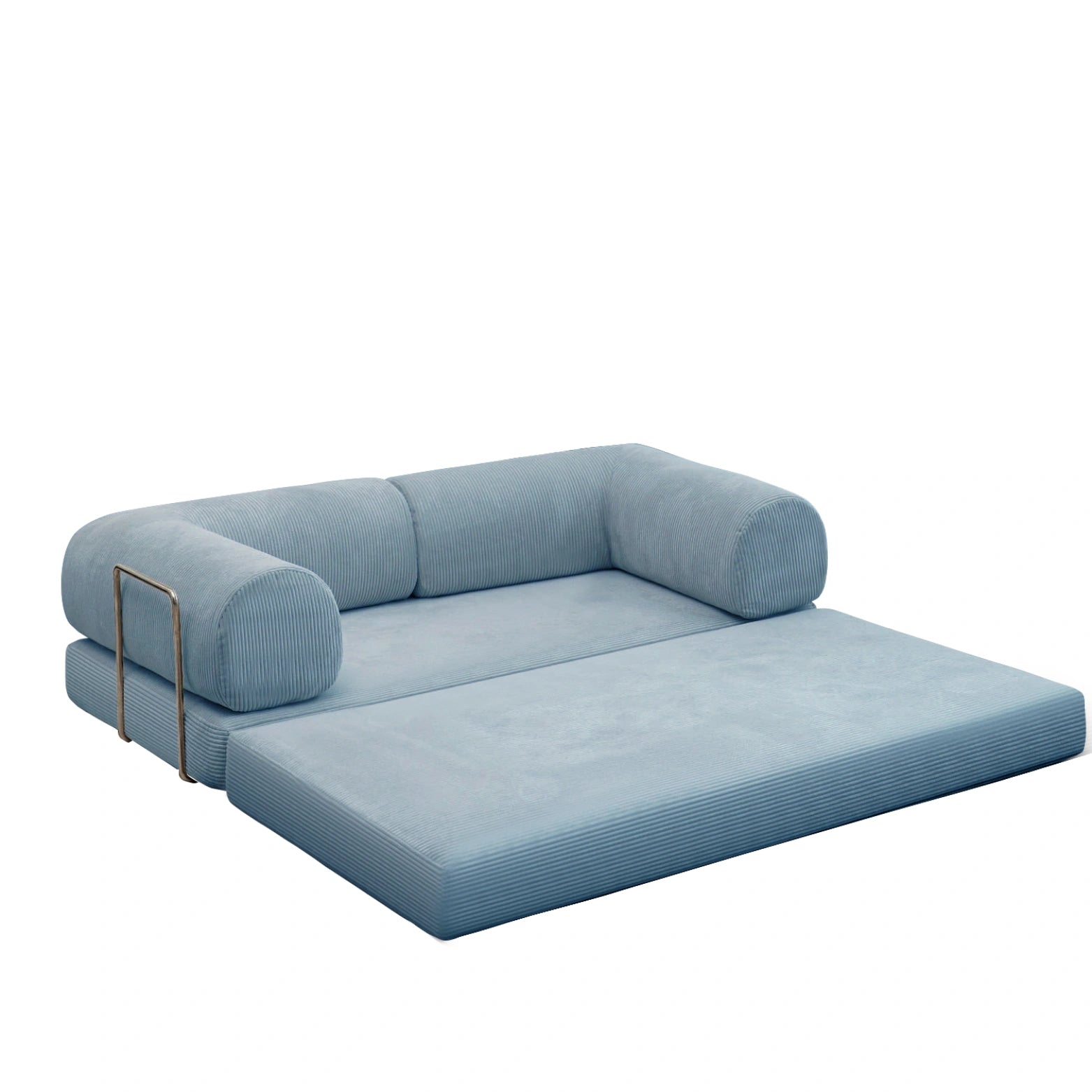 Blue sofa bed on a white background