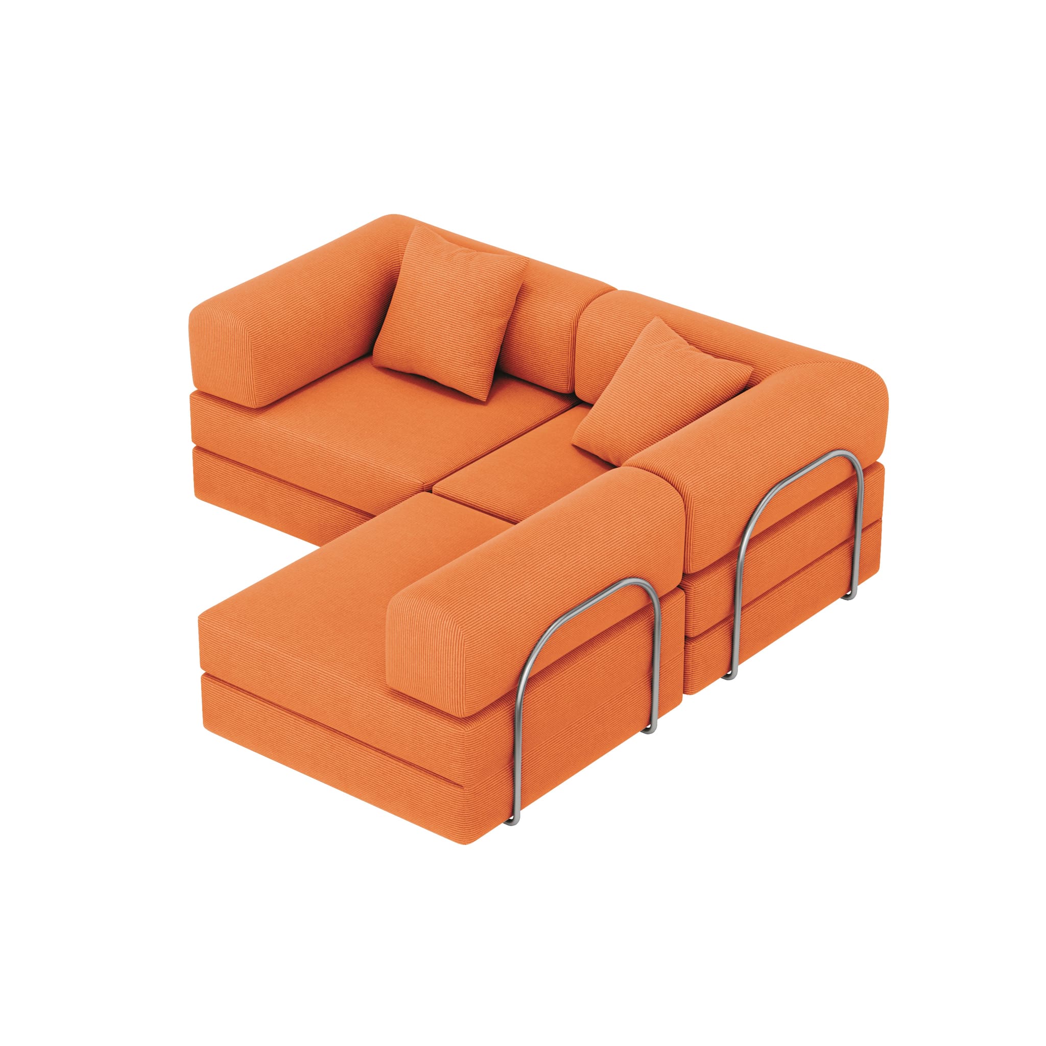 Nova L-Shaped Sofa-Orange