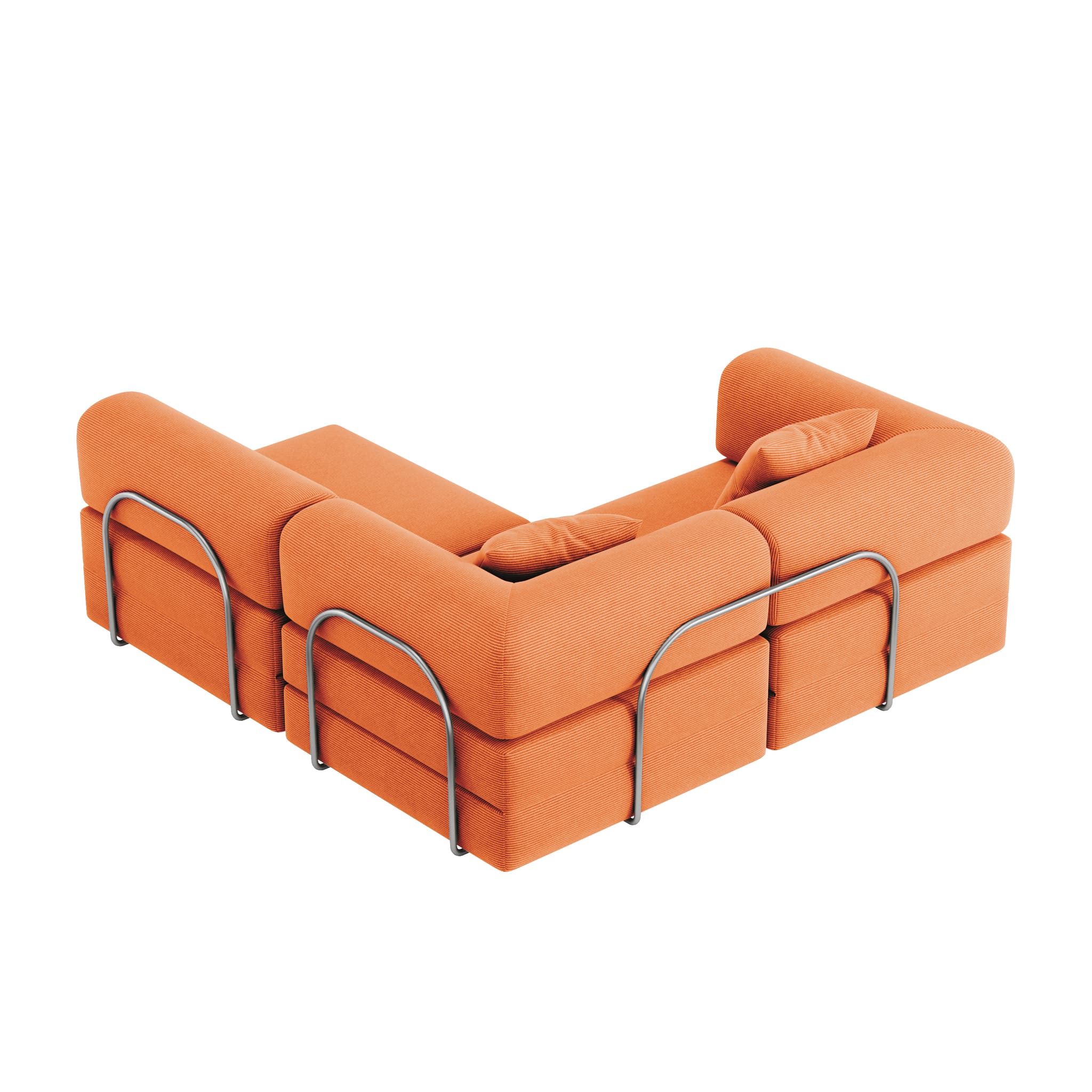 Nova L-Shaped Sofa-Orange