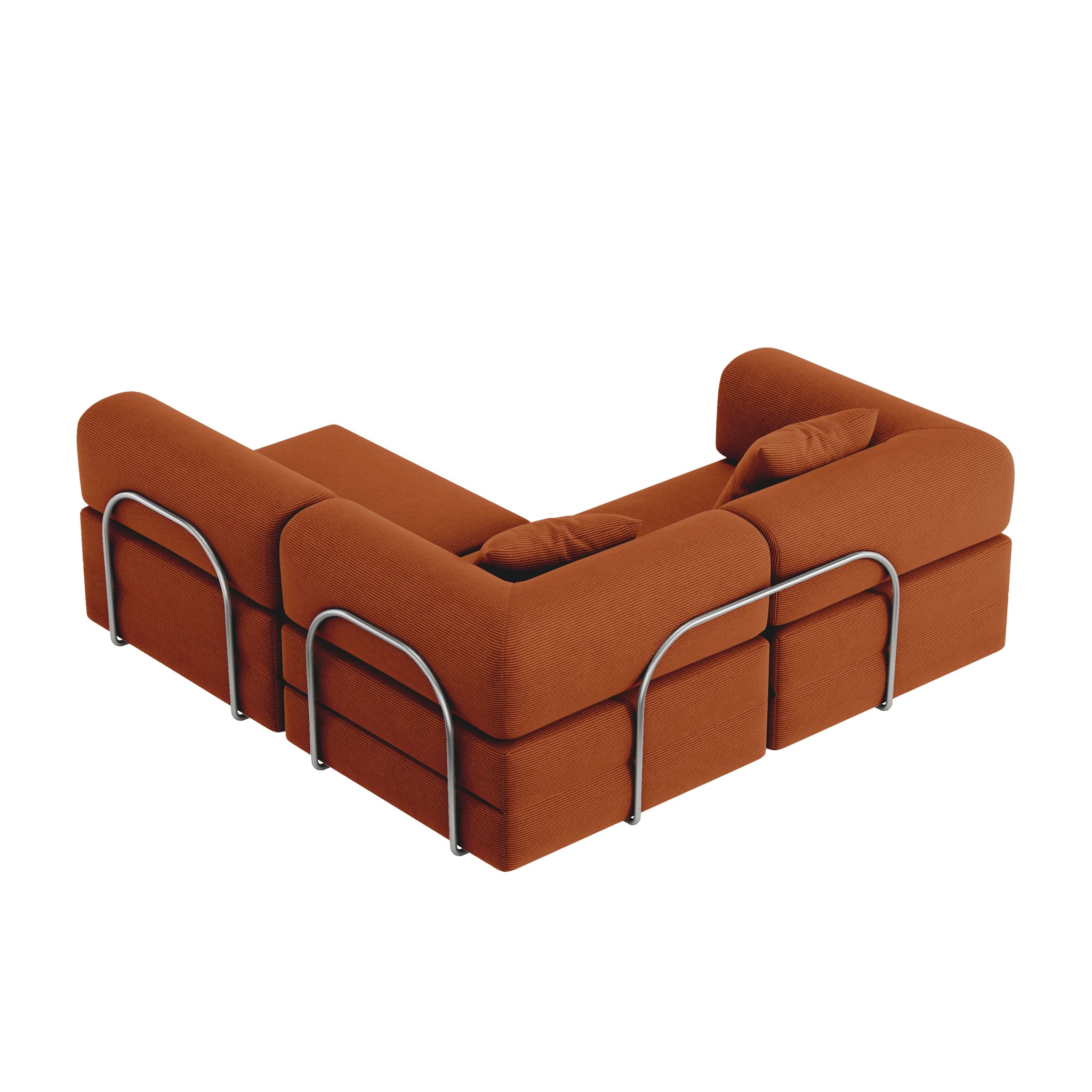 Nova L-Shaped Sofa-Rust