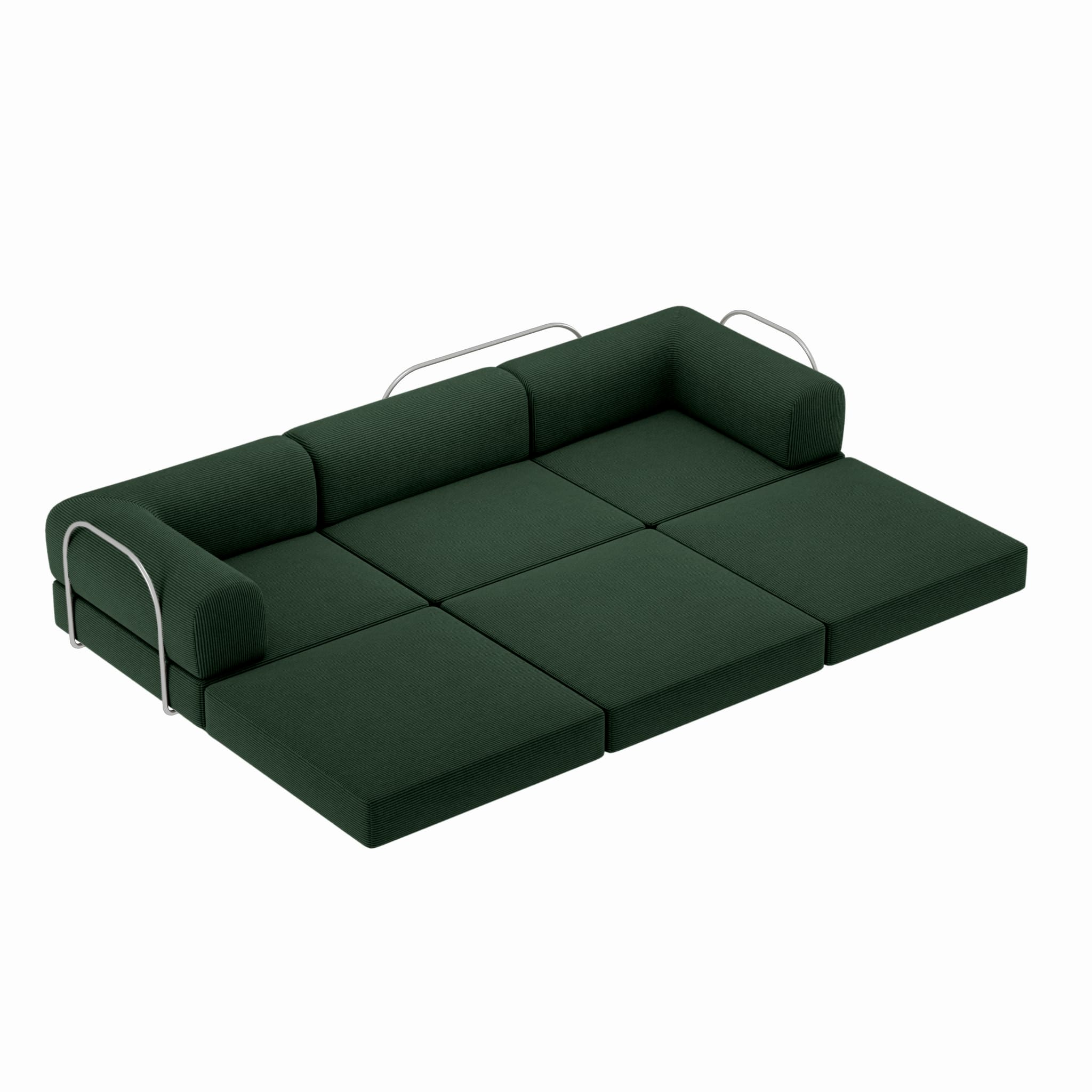 Nova L-Shaped Sofa-Vintage Green